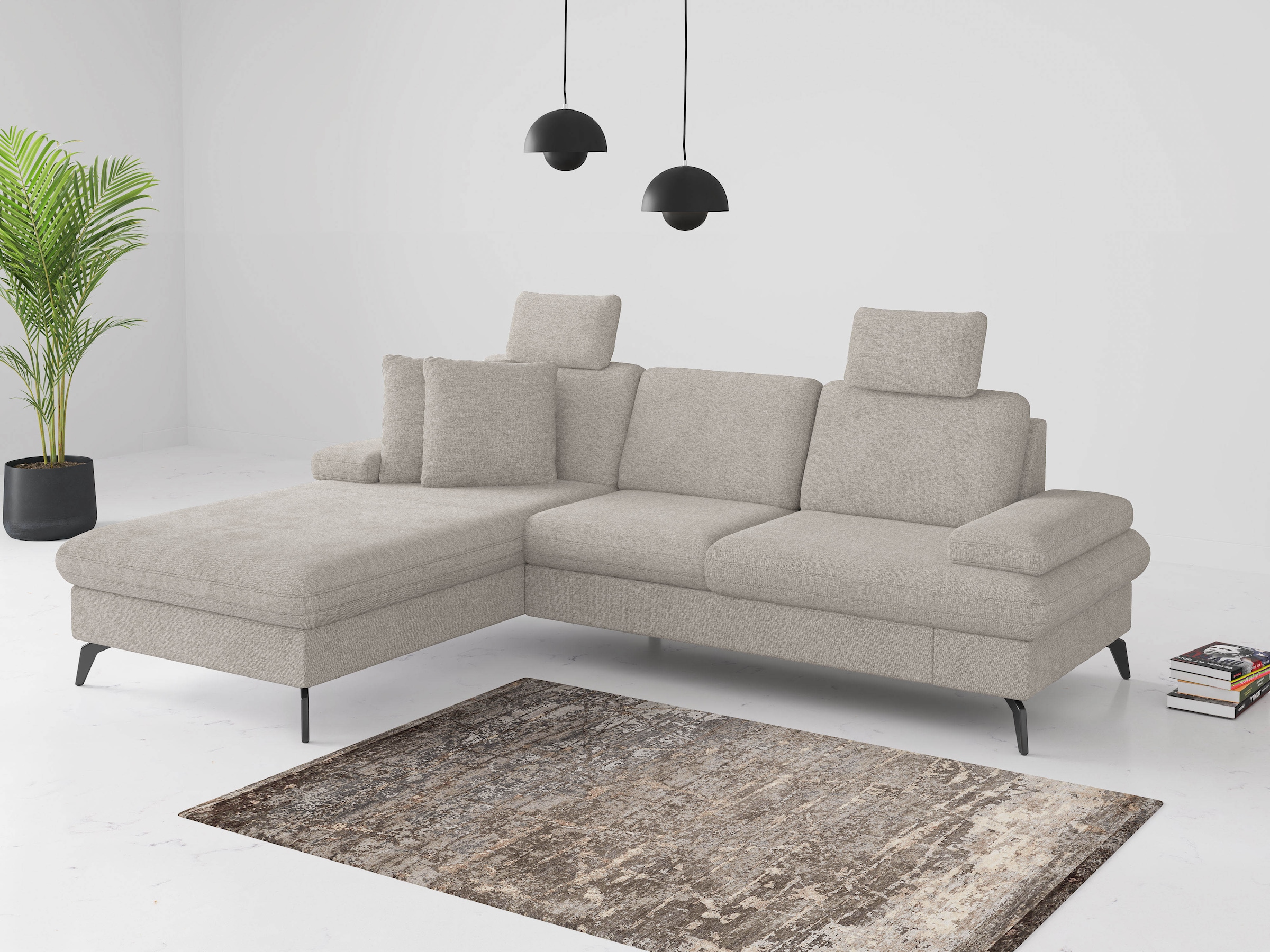 sit&more Ecksofa »Morris Jubi L-Form«, inkl. Armteilfunktion und 1 Zierkissen, wahlweise mit Bettfunktion