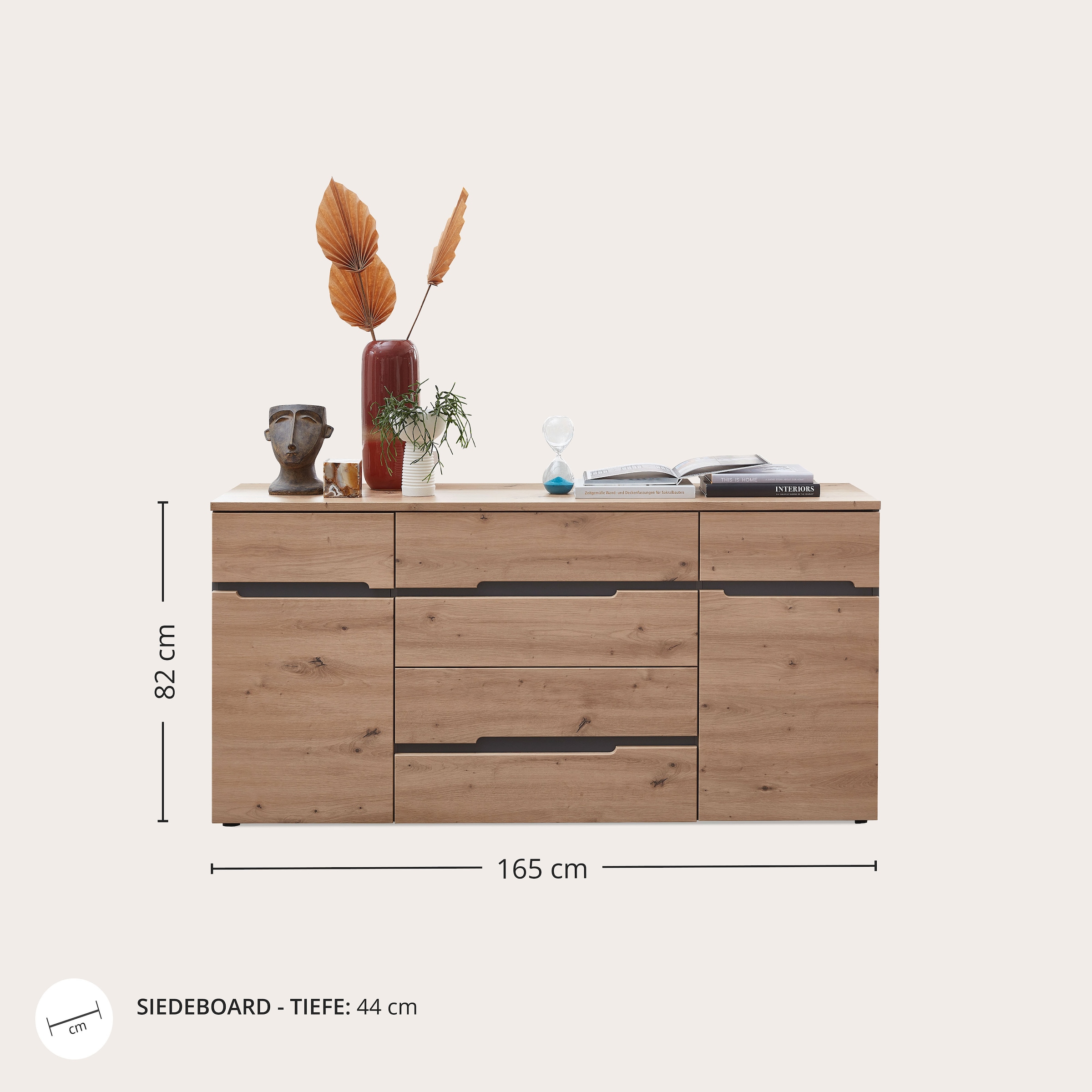 Innostyle Sideboard »MEMPHIS, TOPSELLER!«, (Sideboard, Wohnzimmerschrank), leichte Montage, viel Stauraum