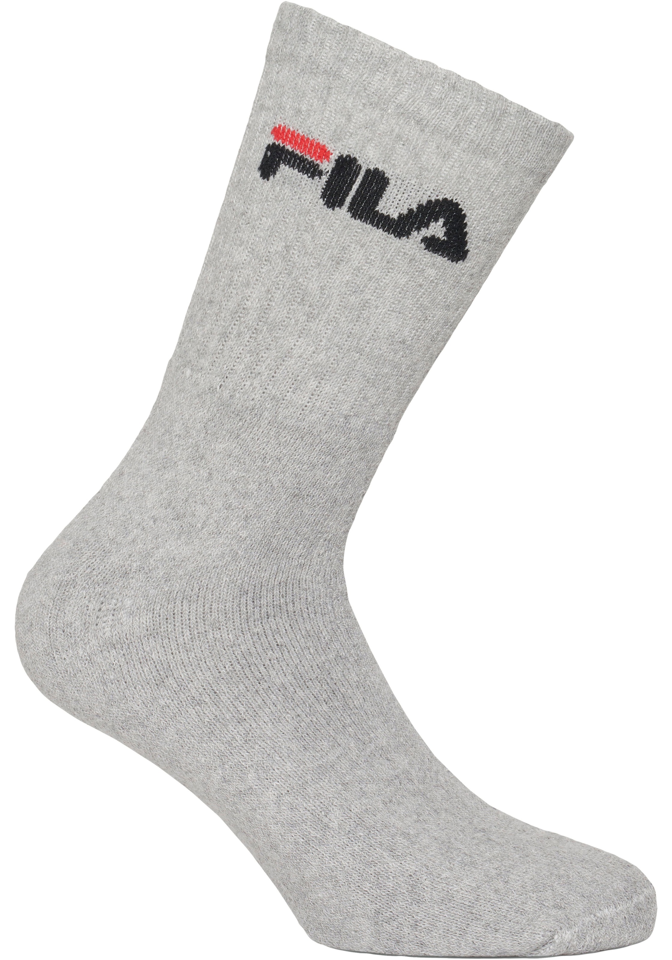 Fila Tennissocken »UNISEX CREW TENNIS FULL TERRY SOCKS«, (3 Paar), mit verstärkten Belastungszonen