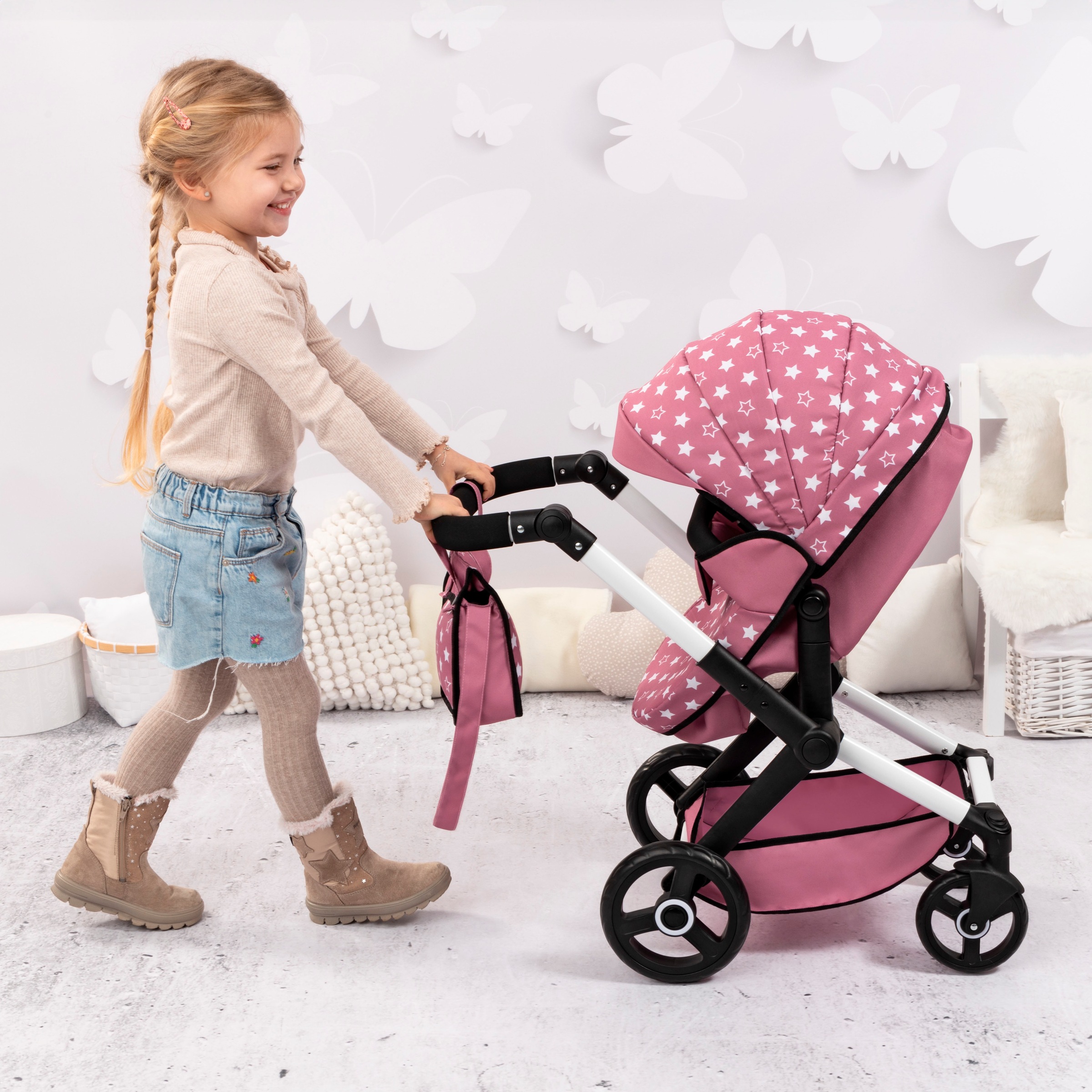 Bayer Kombi-Puppenwagen »Xeo, rosa«