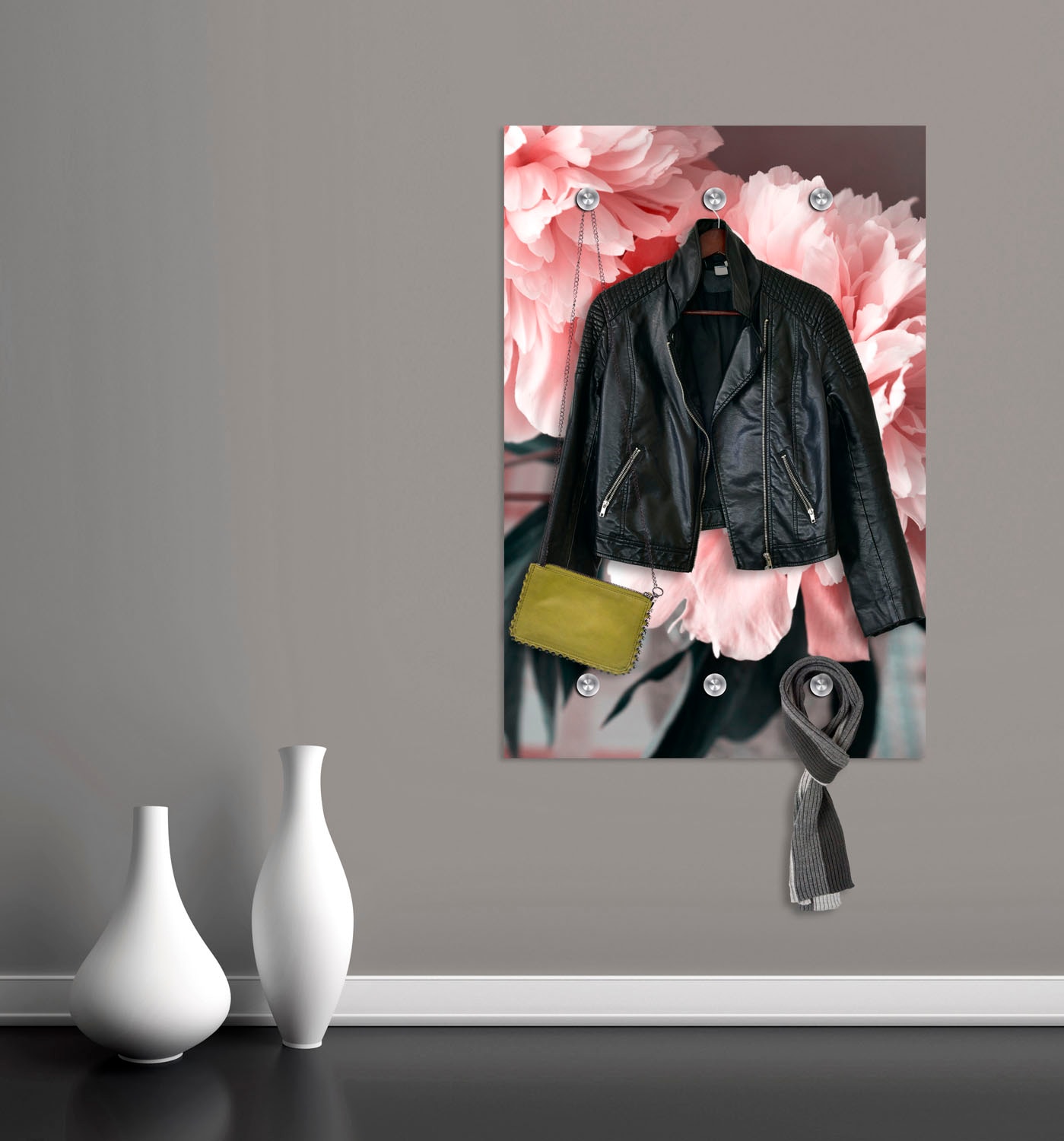 queence Garderobenleiste »Blume«, mit 6 Haken, 80 x 120 cm