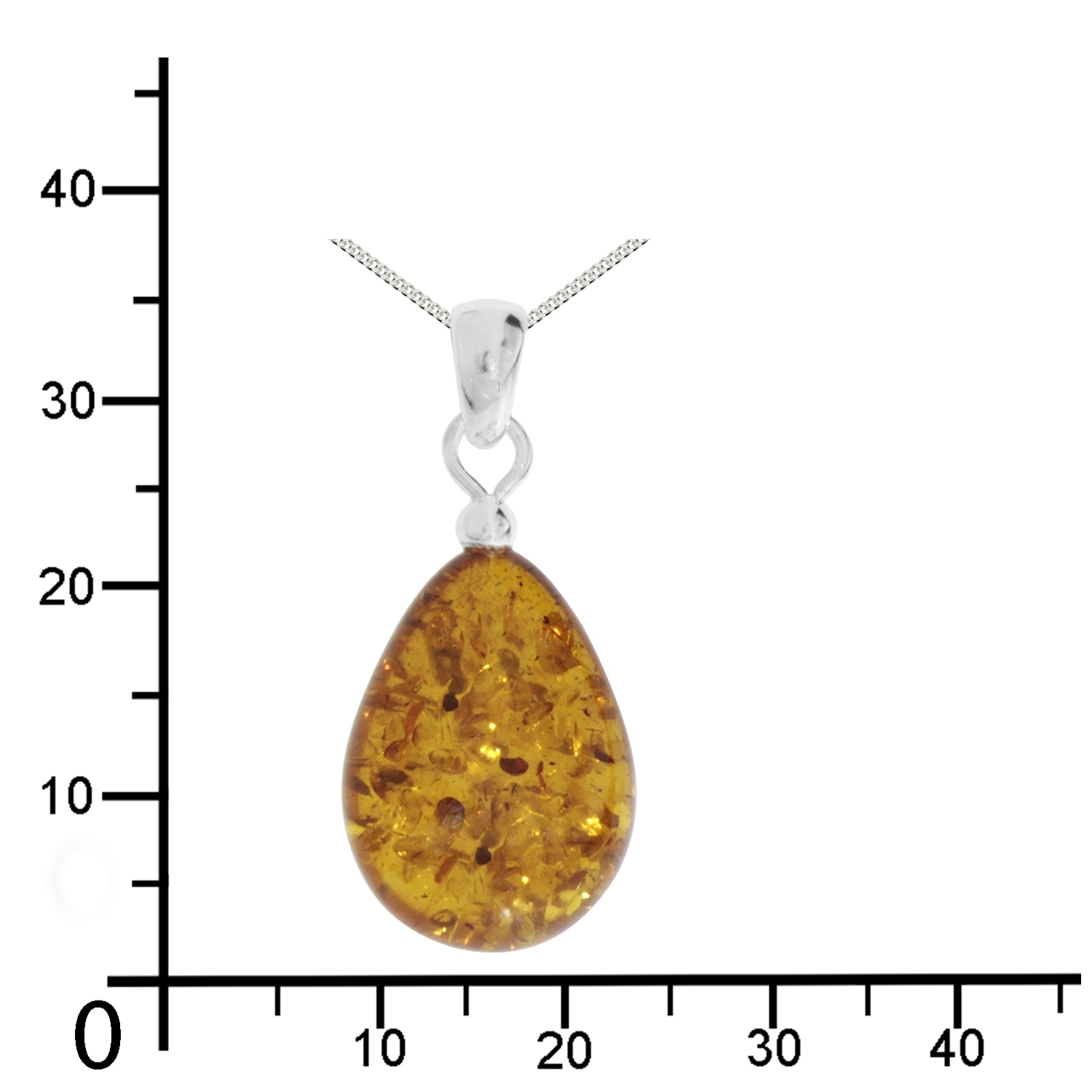 OSTSEE-SCHMUCK Kette mit Anhänger »- Tropfen flach, ca. 20 mm lang - Silber 925/000 - Bernstein«
