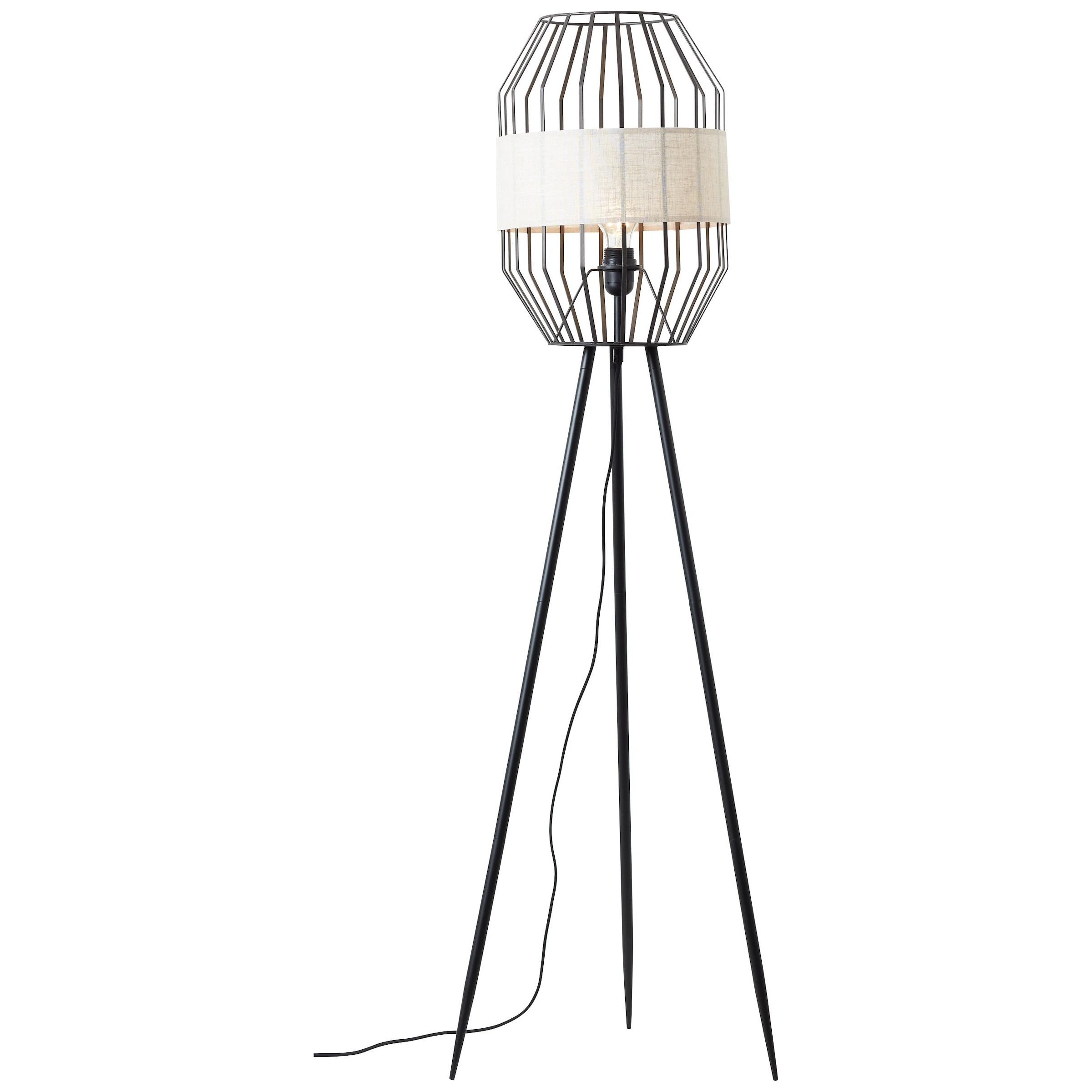 Brilliant Stehlampe »Slope«, 1 flammig-flammig, 134 cm Höhe, Ø 45 cm, E27,  Metall/Textil, schwarz/natur online kaufen | mit 3 Jahren XXL Garantie