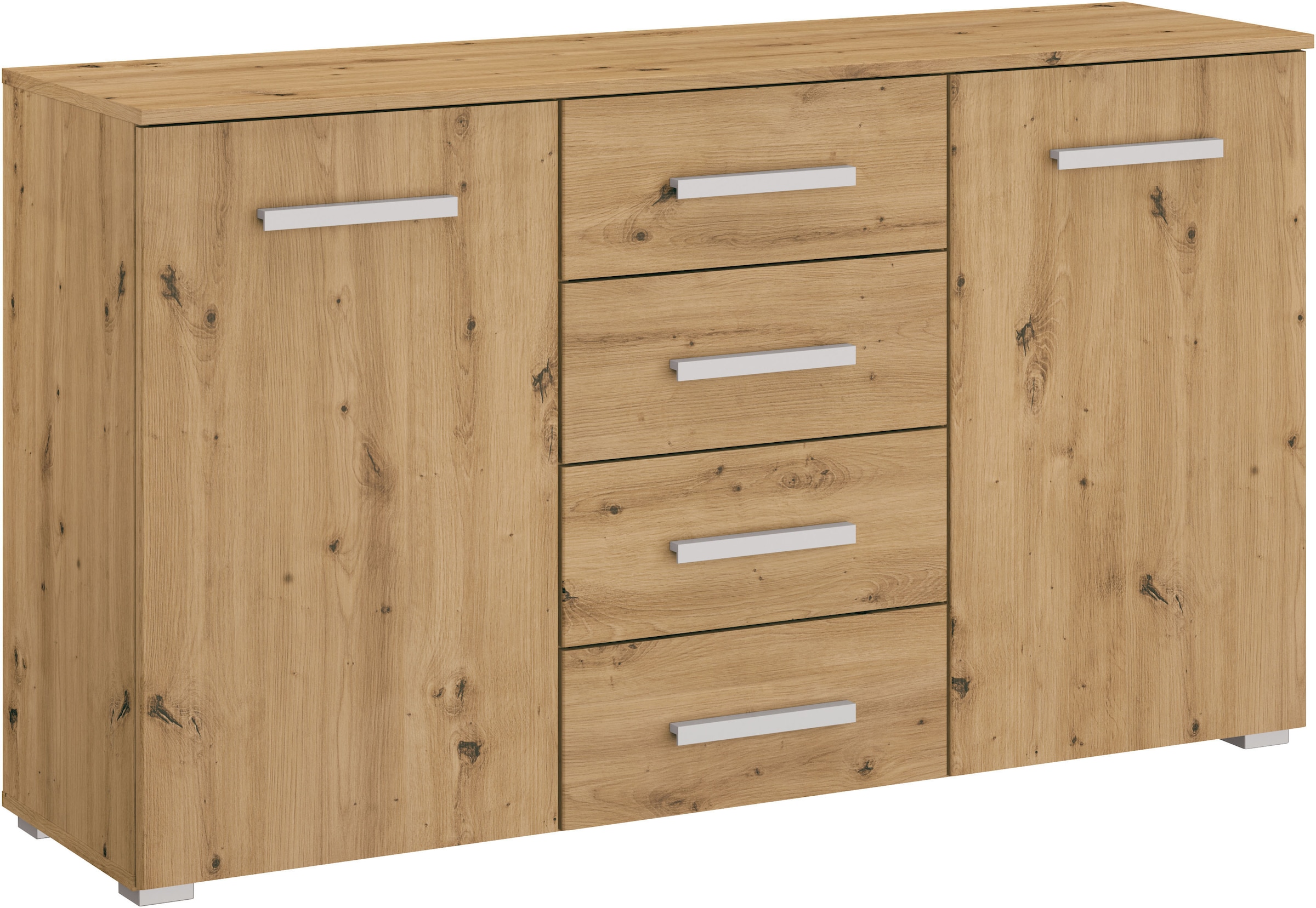 rauch Schubkastenkommode "Sideboard Kommode Kombikommode KOLUNA mit Dekorfront" Breite 120 cm mit moderner Dekorfront, vier große Schubladen, mit insgesamt 4 Einlegeböden MADE IN GERMANY