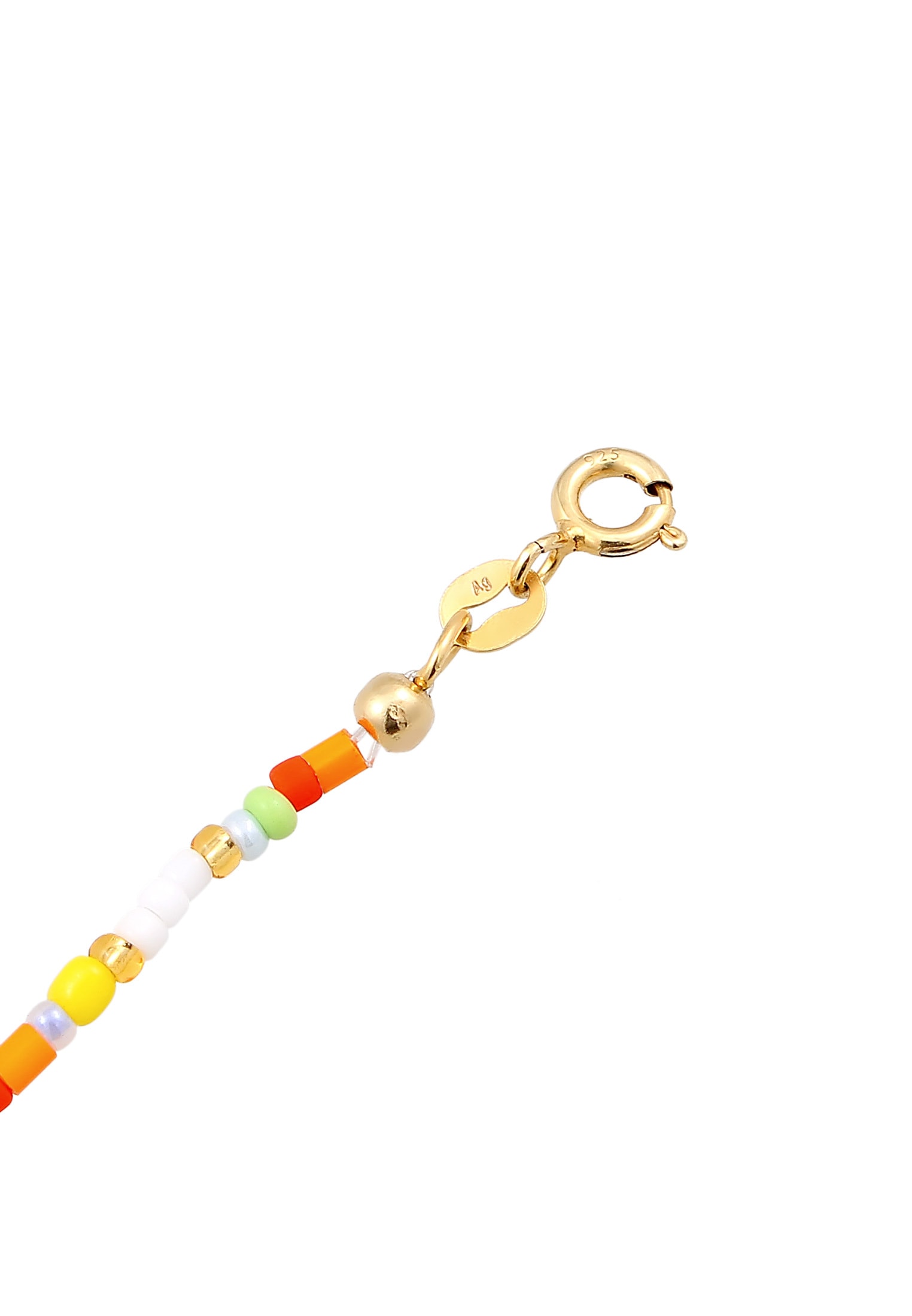 Elli Silberkette »Halskette Choker Piece Glas Beads Boho Style 925 Silber«