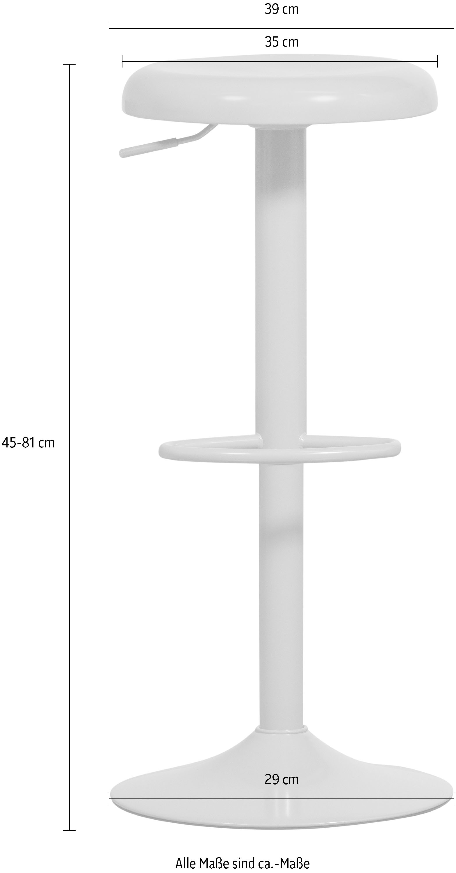 WOOOD Barhocker »Isaac« Höhenverstellbar, Breite 39 cm
