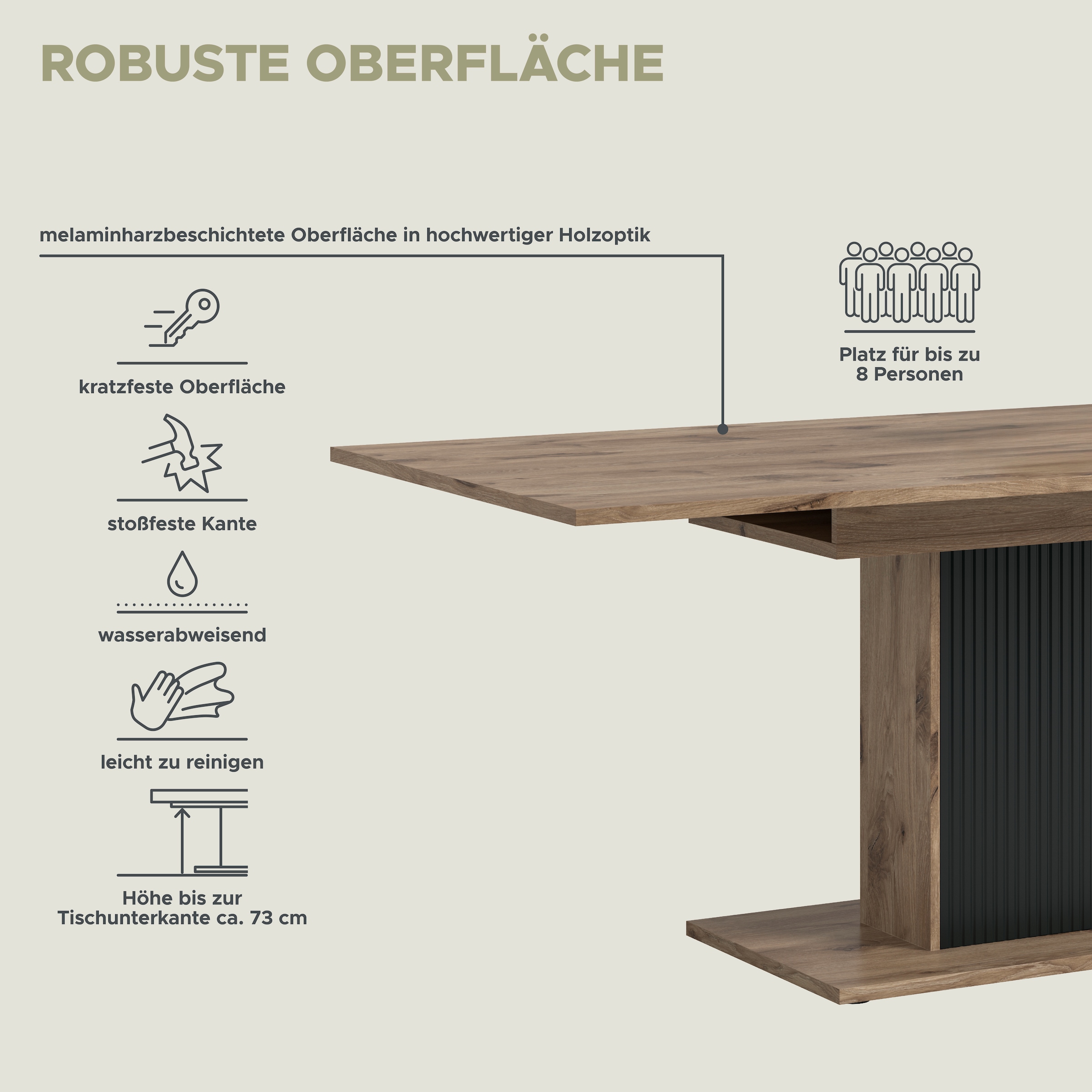 INOSIGN Esstisch »TREVERK, Breite:160-200 cm« 1 Stk. tlg. Esstisch, Küchentisch, Tisch, Esszimmer, Küche