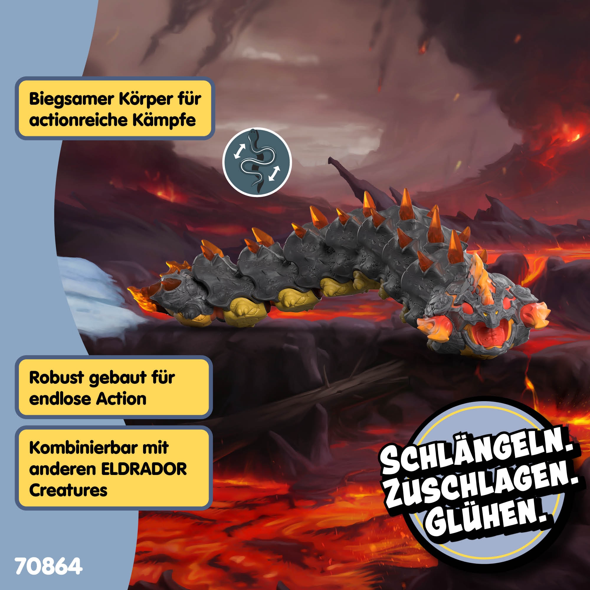 Schleich® Spielfigur »ELDRADOR® CREATURES, Lavawurm (70864)«