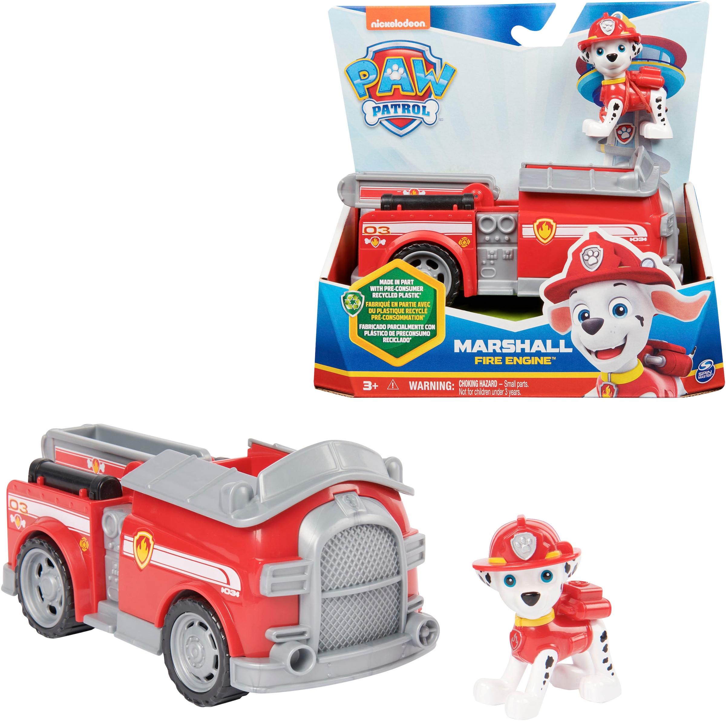 Spin Master Spielzeug-Auto »Paw Patrol - Sust. Basic Vehicle Marshall«, zum Teil aus recycelten Material
