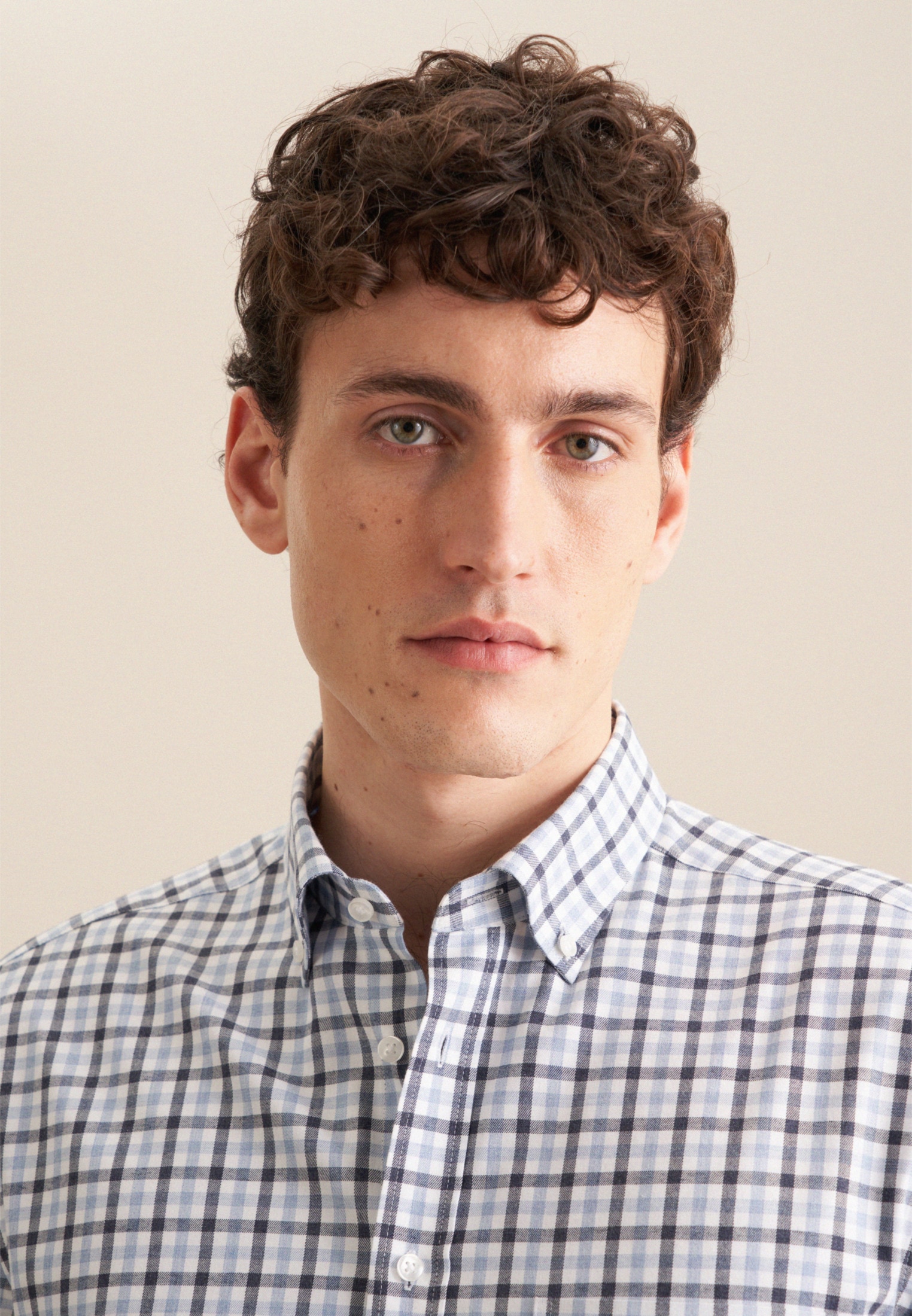 seidensticker Flanellhemd »Comfort«, Comfort Langarm Button-Down-Kragen Karo