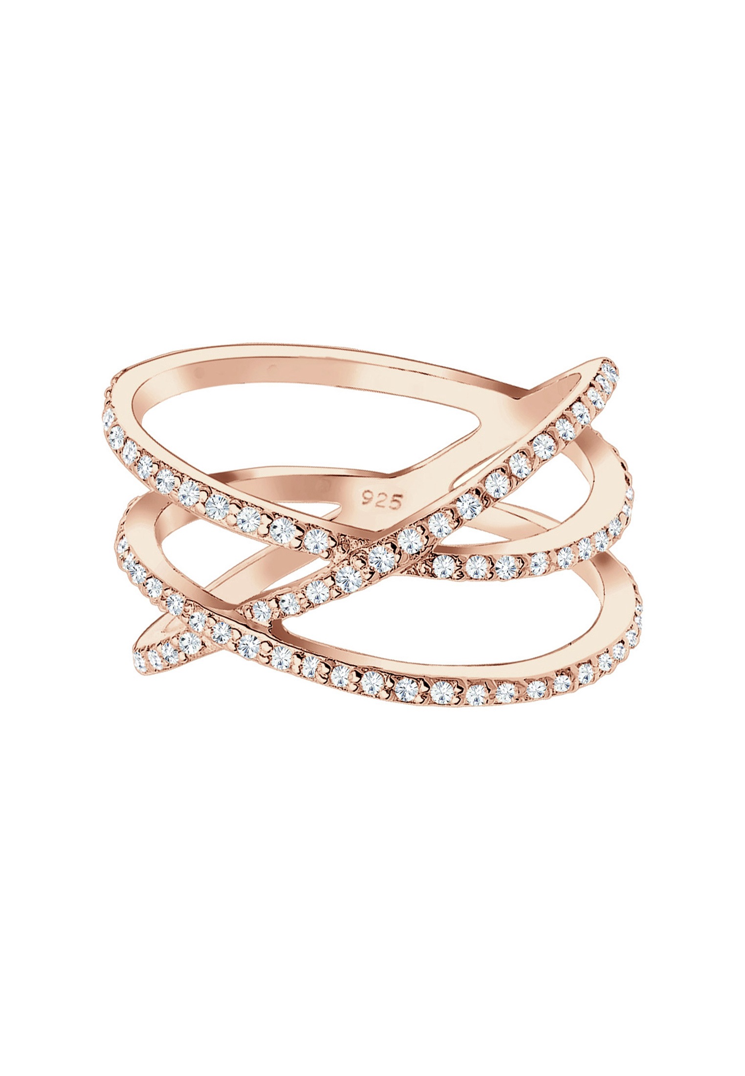 Elli Silberring »Ring Verschlungen Kristalle 925 Silber«