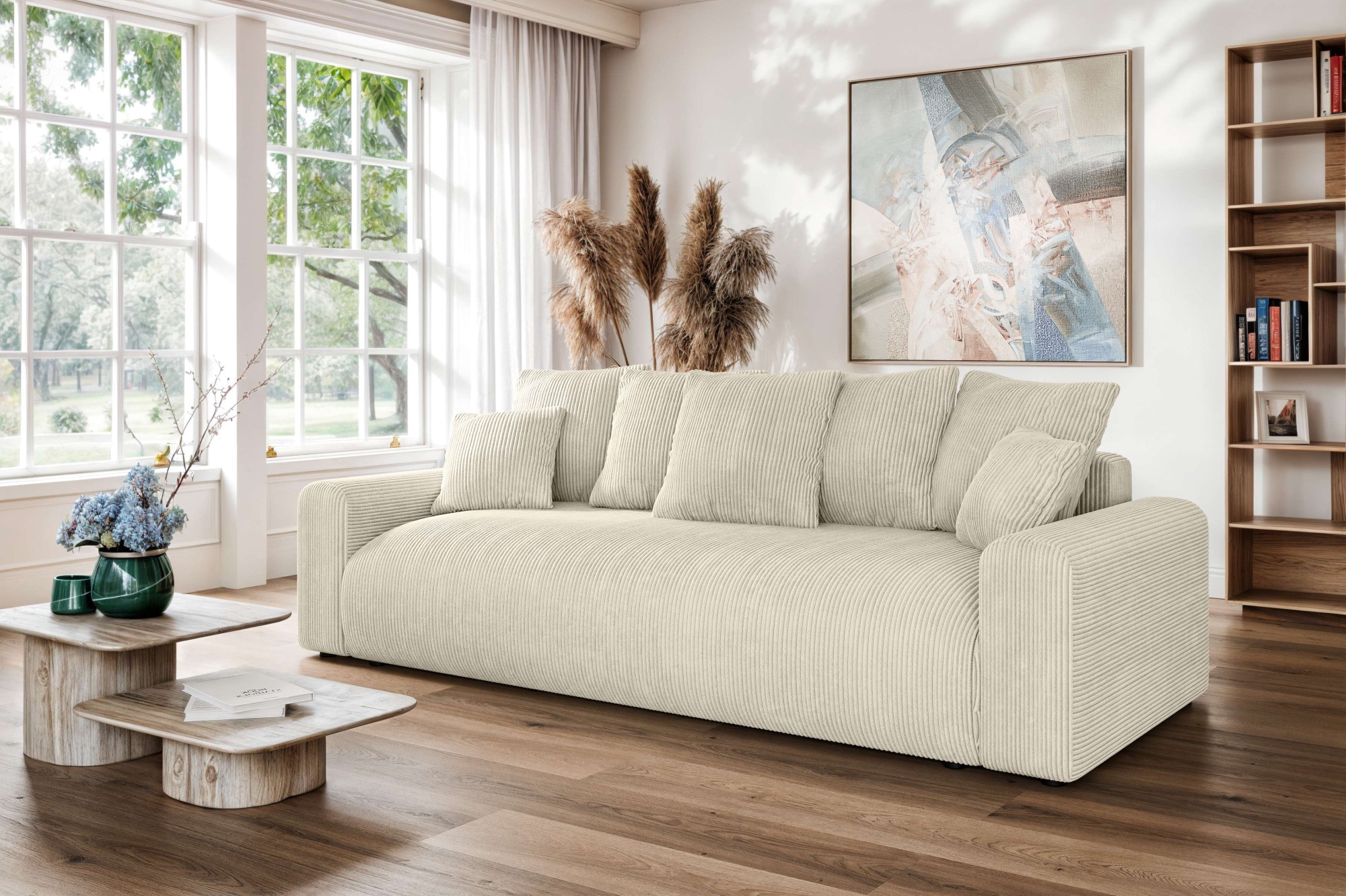 Home affaire Big-Sofa »LAKESIDE klein 3-Sitzer Schlafsofa mit Bettkasten, Breite 238 cm« Liegefläche 149x195 cm, hoher Sitzkomfort, Maße B/T/H: 238/98/85cm