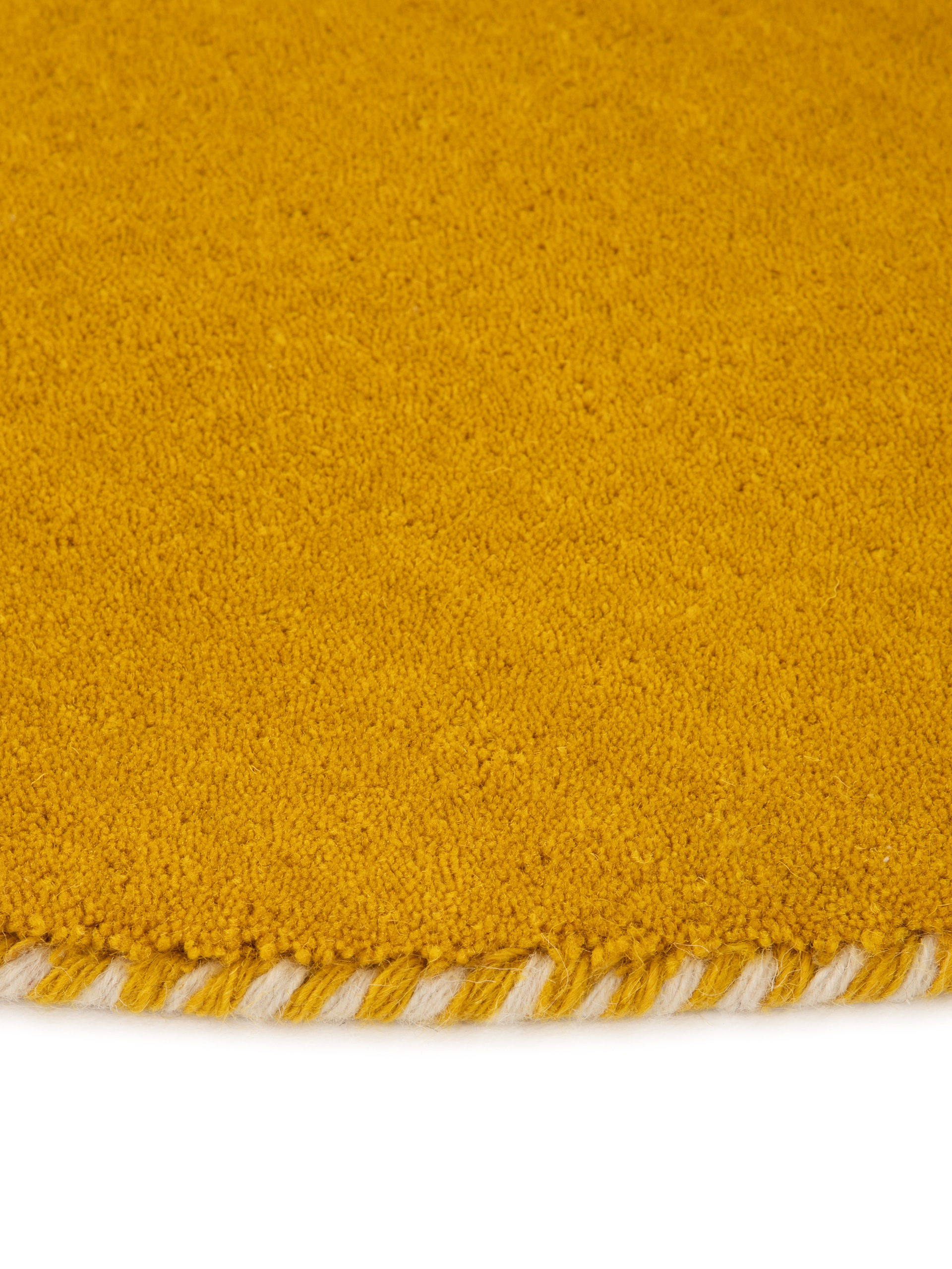 carpetfine Wollteppich »Gabbeh Lola Uni«, rund, 14 mm Höhe, mit natürlichem Pflanzenmaterial von Hand gewebt, auch als Läufer