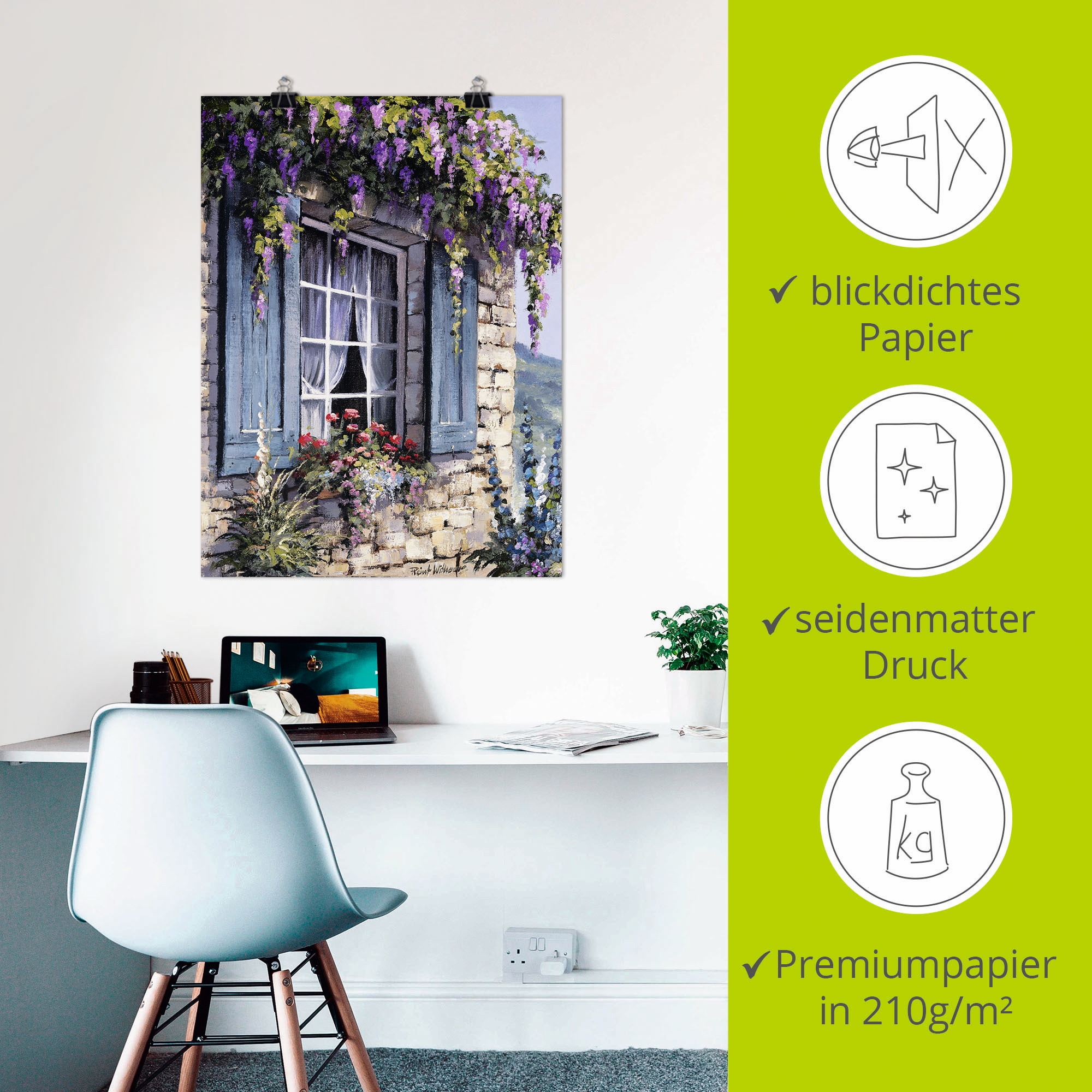 Artland Wandbild »Fenster I« Fenster & Türen 1 Stk. tlg. als Leinwandbild, Poster in verschied. Größen