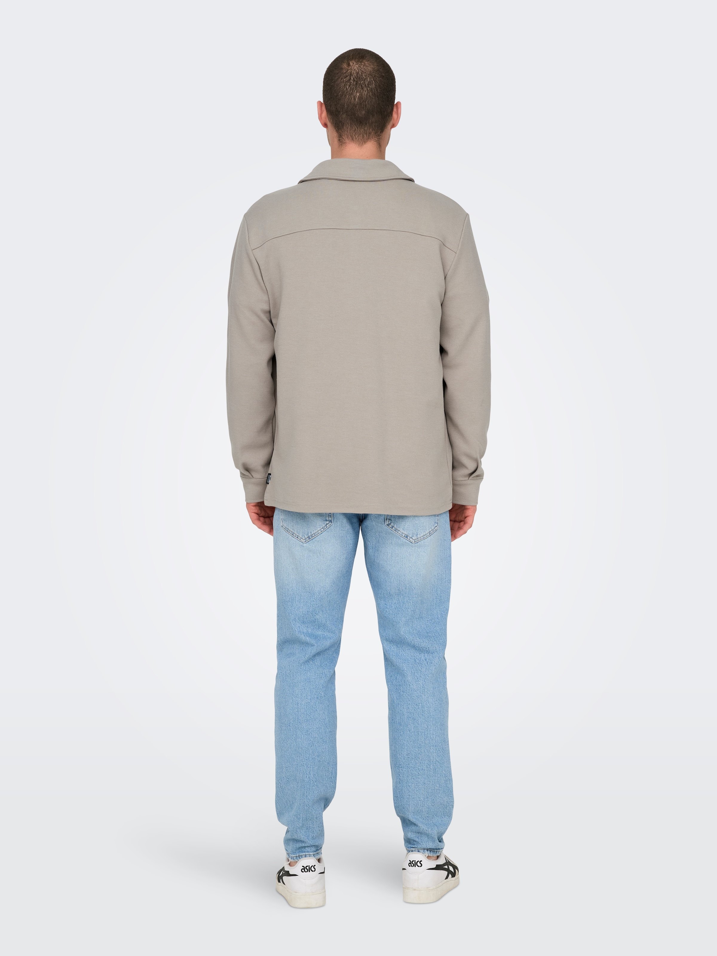ONLY & SONS Langarmhemd »ONSNEWKODYL OVERSHIRT SWEAT NOOS« Materialmix, regular fit