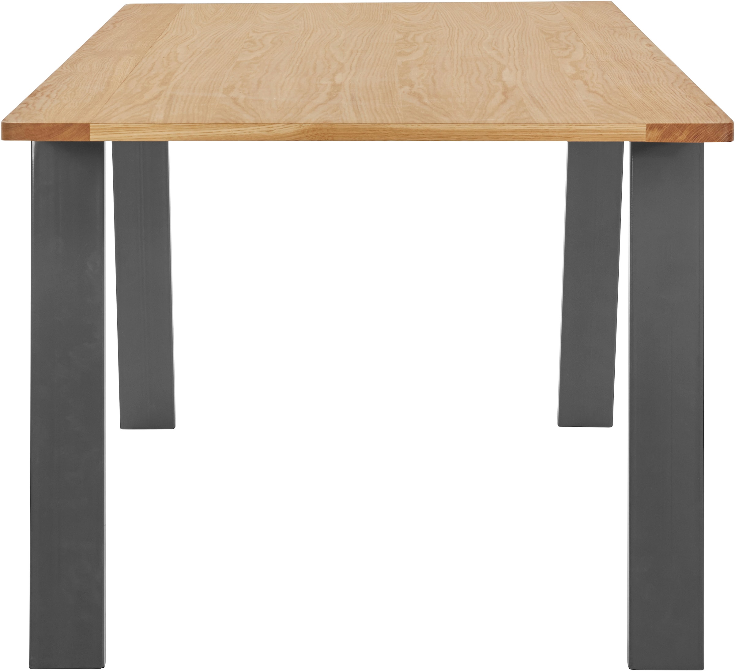 OTTO products Esstisch »Flemming«, Massivholz Eiche, 175 cm oder 225 cm, elegant gewölbte Tischplatte