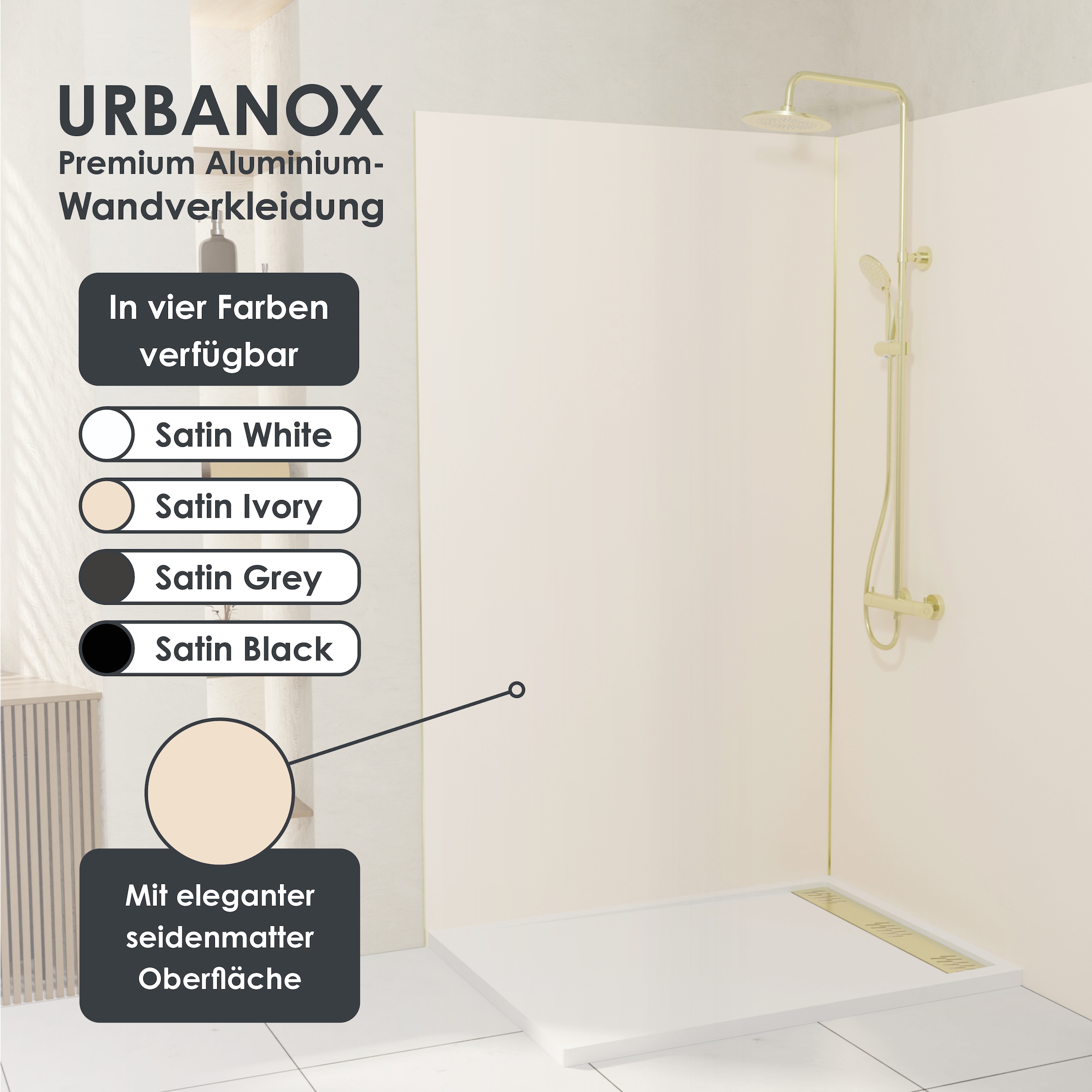 Marwell Duschrückwand »Urbanox«, (1 tlg.), 1 Paneel: 90 x 210 cm