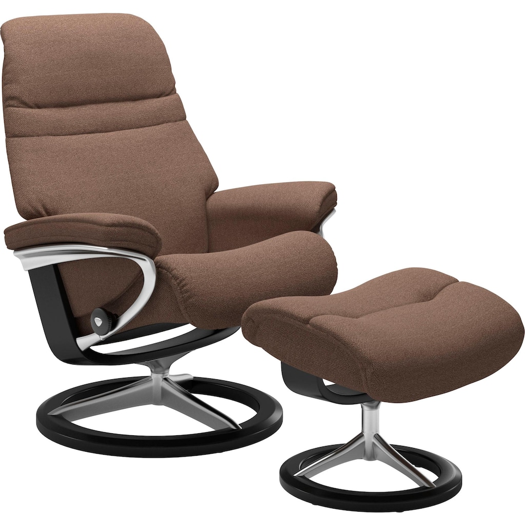 Stressless® Relaxsessel »Sunrise«, (Set, Relaxsessel mit Hocker), mit Signature Base, Größe L, Gestell Schwarz