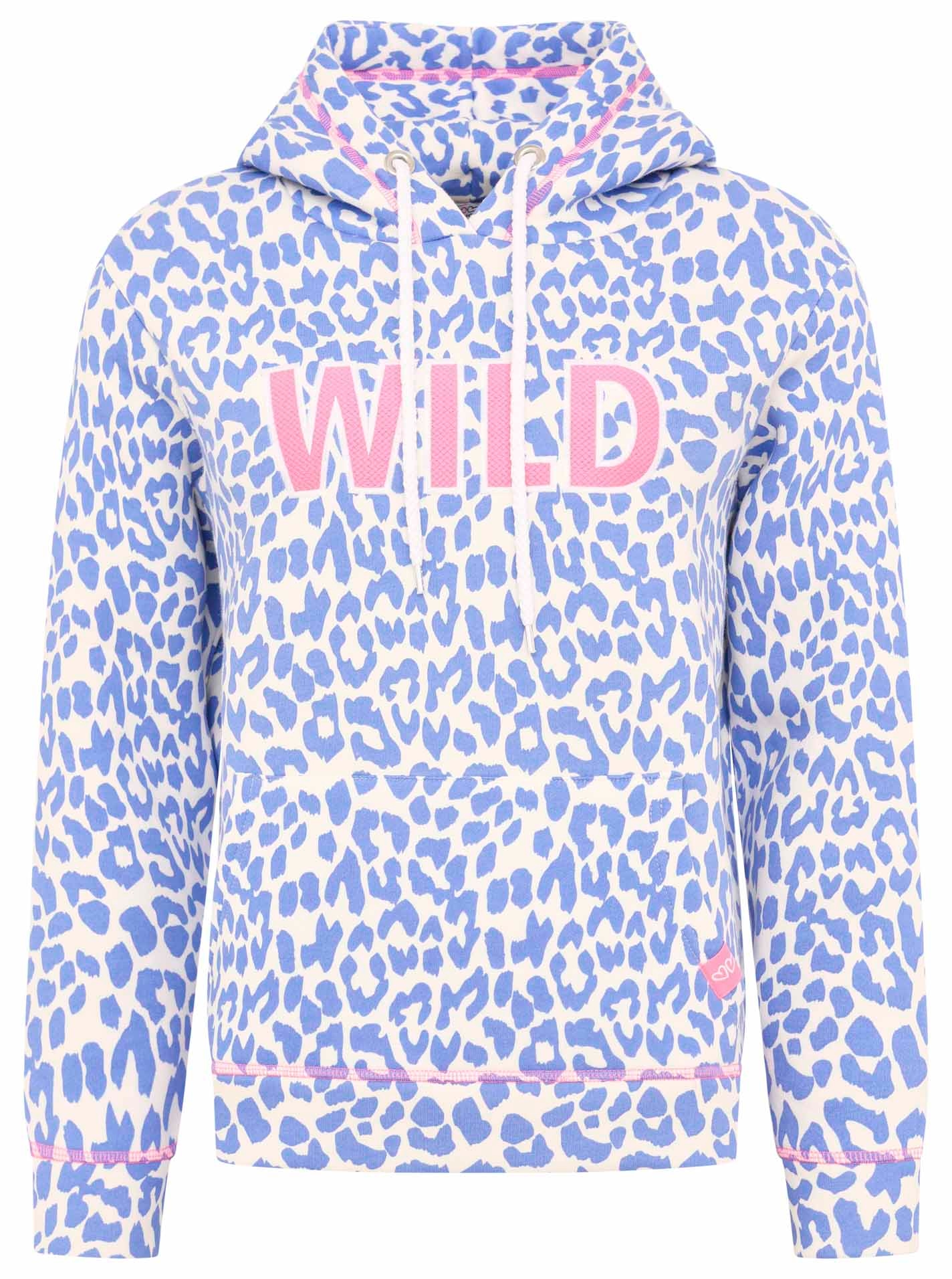 Zwillingsherz Hoodie »"Leo Pastell"«, mit Leomuster und WILD Applikation, Kapuze und Tasche