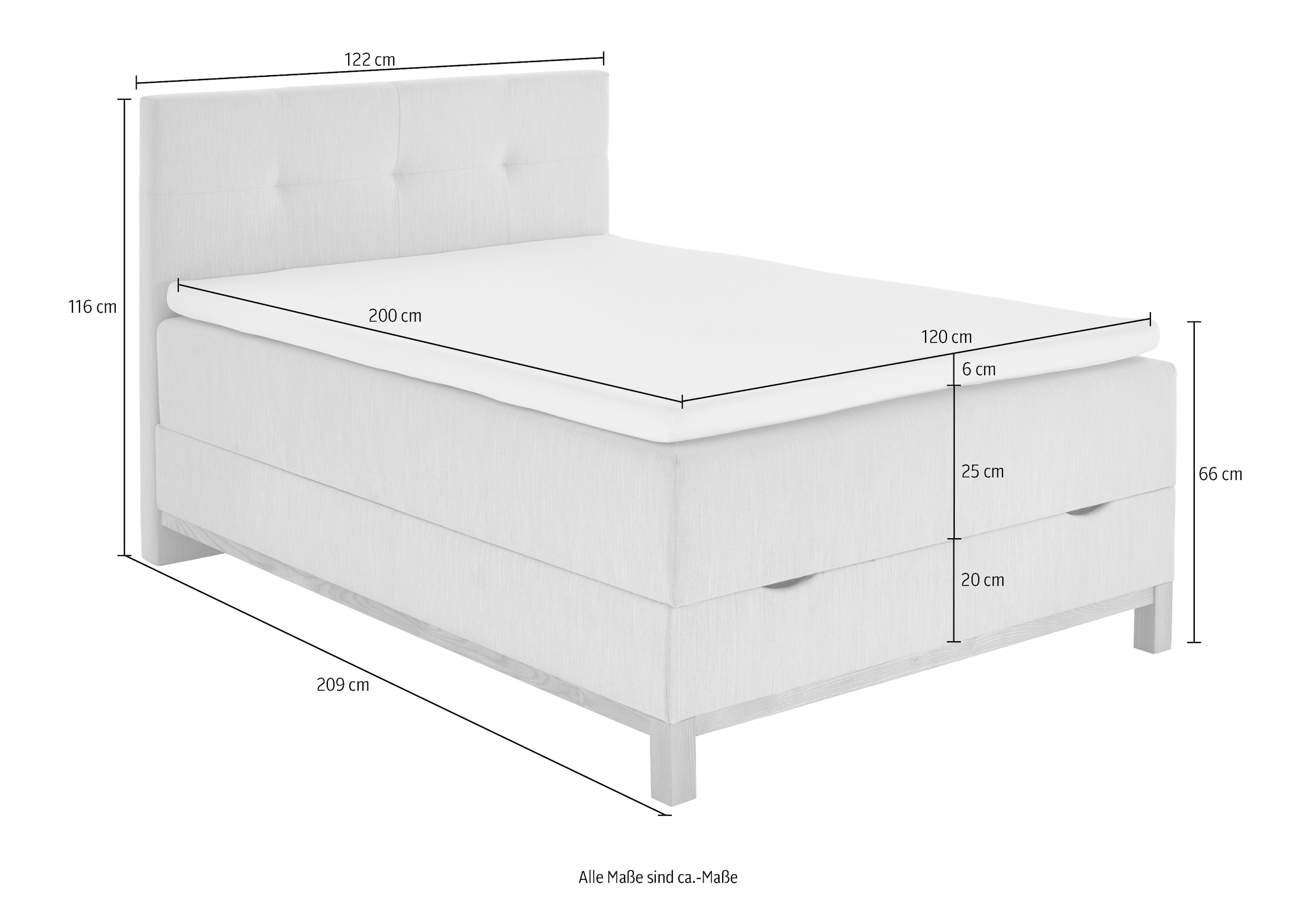 meise.möbel Boxspringbett »Catania«, mit Bettkasten und Topper