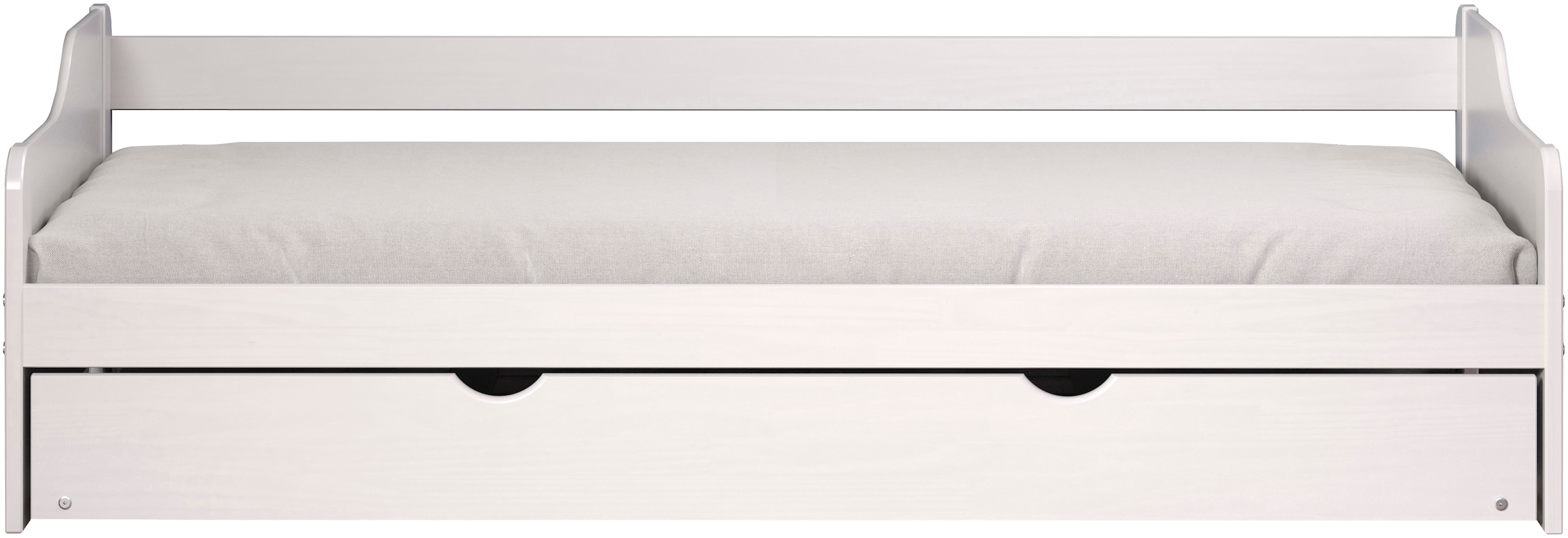 Home affaire Holzbett »Avesta Bett Ausziehbett Daybett Gästebett Funktionsbett«, (1 tlg.), Weißes Massivholz Bett mit Auszieh-Funktion - 90x200 cm Liegefläche