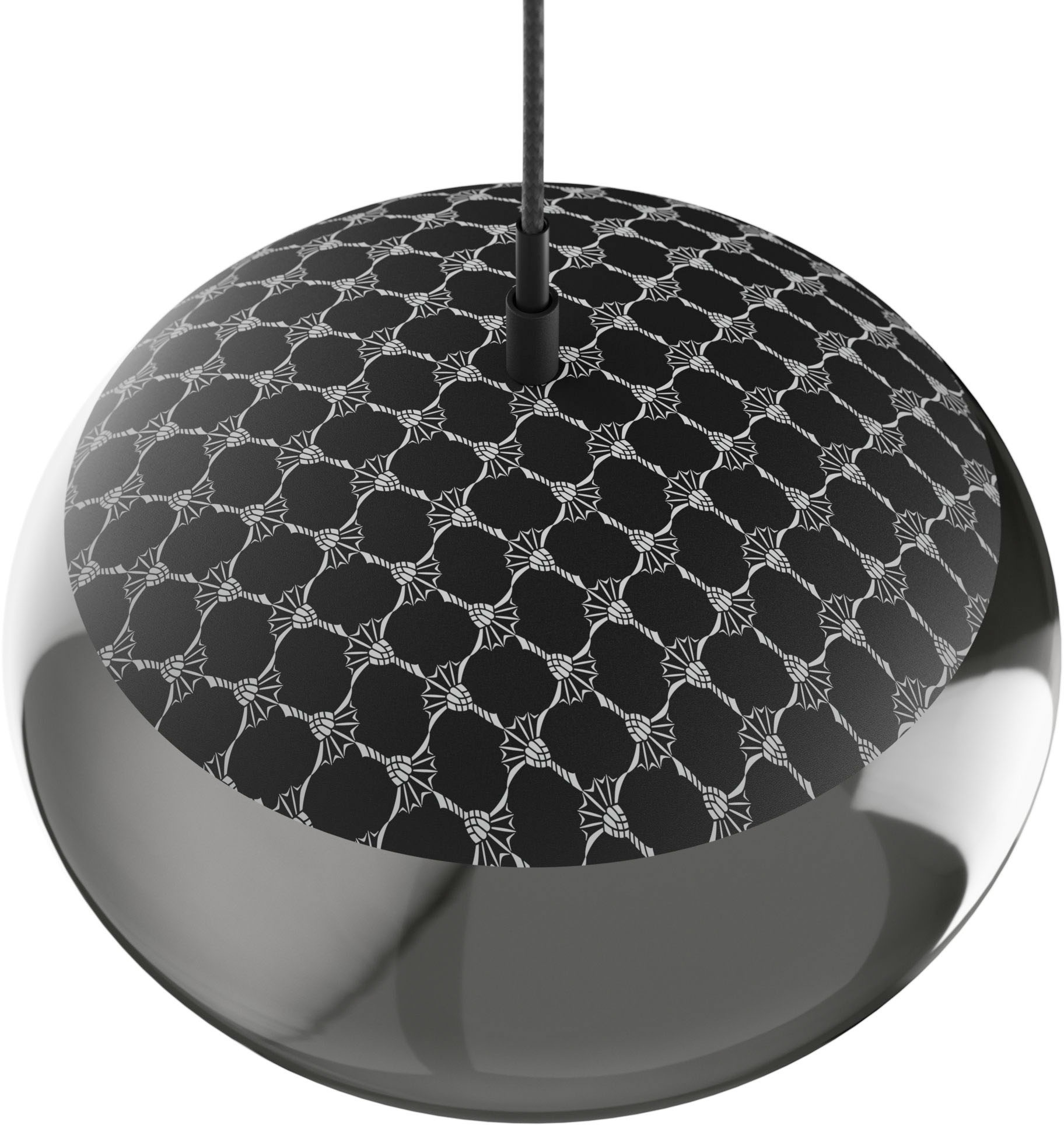 JOOP! Hängeleuchte »CURVES LIGHTS«, Leuchtmittel E27 | ohne Leuchtmittel, mit Extra-White-Glaskugel mit feinem Farbverlauf zu Rauchglas-Optik