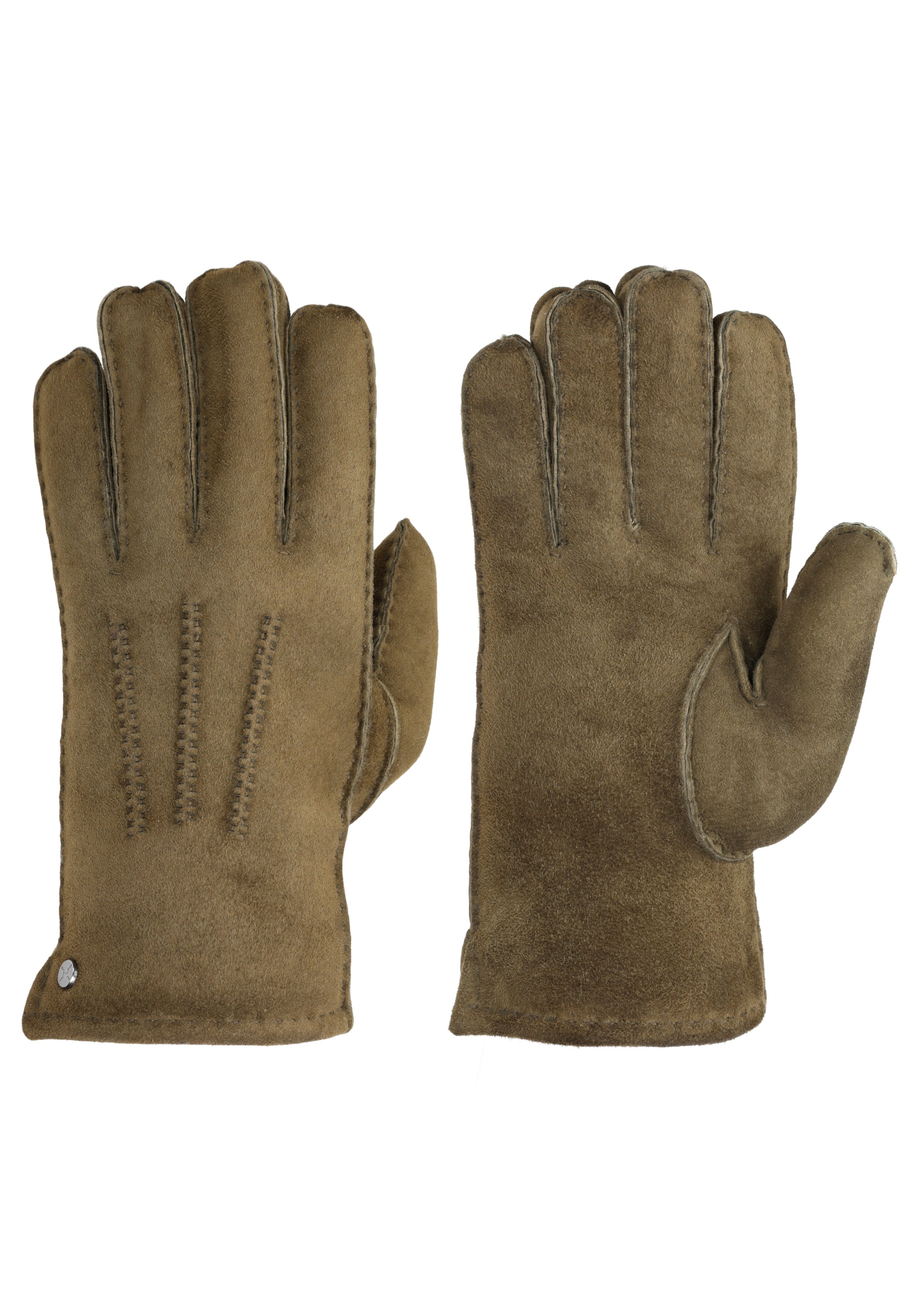 PEARLWOOD, Herren, Lederhandschuhe »NORTH« warm gefüttert, Ziernähte, Temperaturregulierend, oliva, oliva, Herrenhandschuhe von Pearlwood