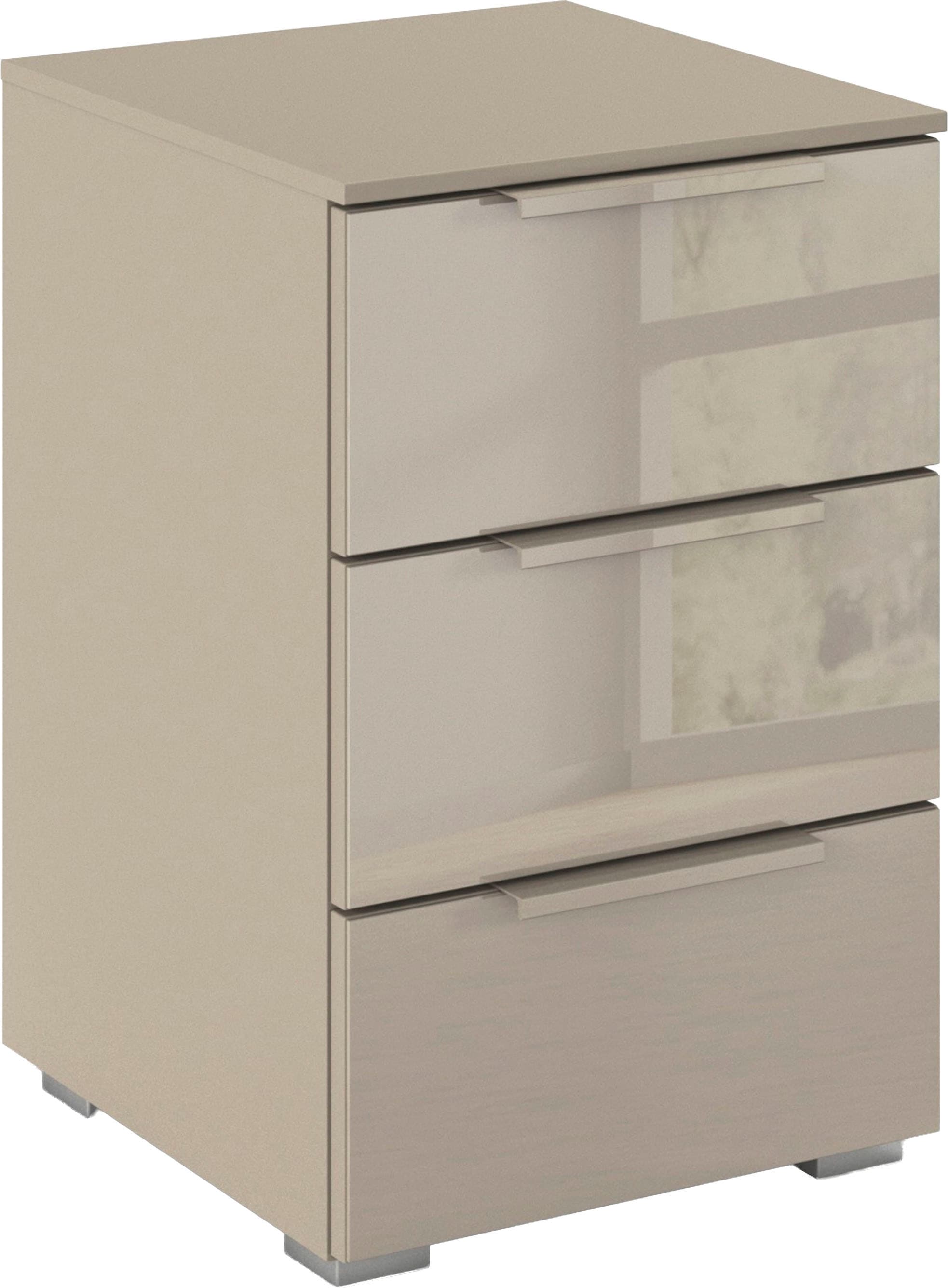 rauch Nachtkommode »Nachttisch Nachtkonsole MONTCLAR Frontauswahl Dekor/Hochglanz/Glas« Breite 40 cm / Höhe 61 cm, inkl. Soft-Close-Funktion,  mit 3 geräumigen Schubladen, viele Griffvarianten MADE IN GERMANY