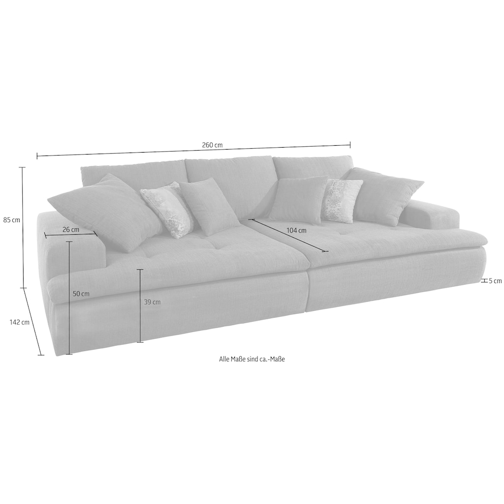 Mr. Couch Big-Sofa »Haiti 2«, wahlweise mit Kaltschaum (140kg Belastung/Sitz) und RGB-LED-Beleuchtung