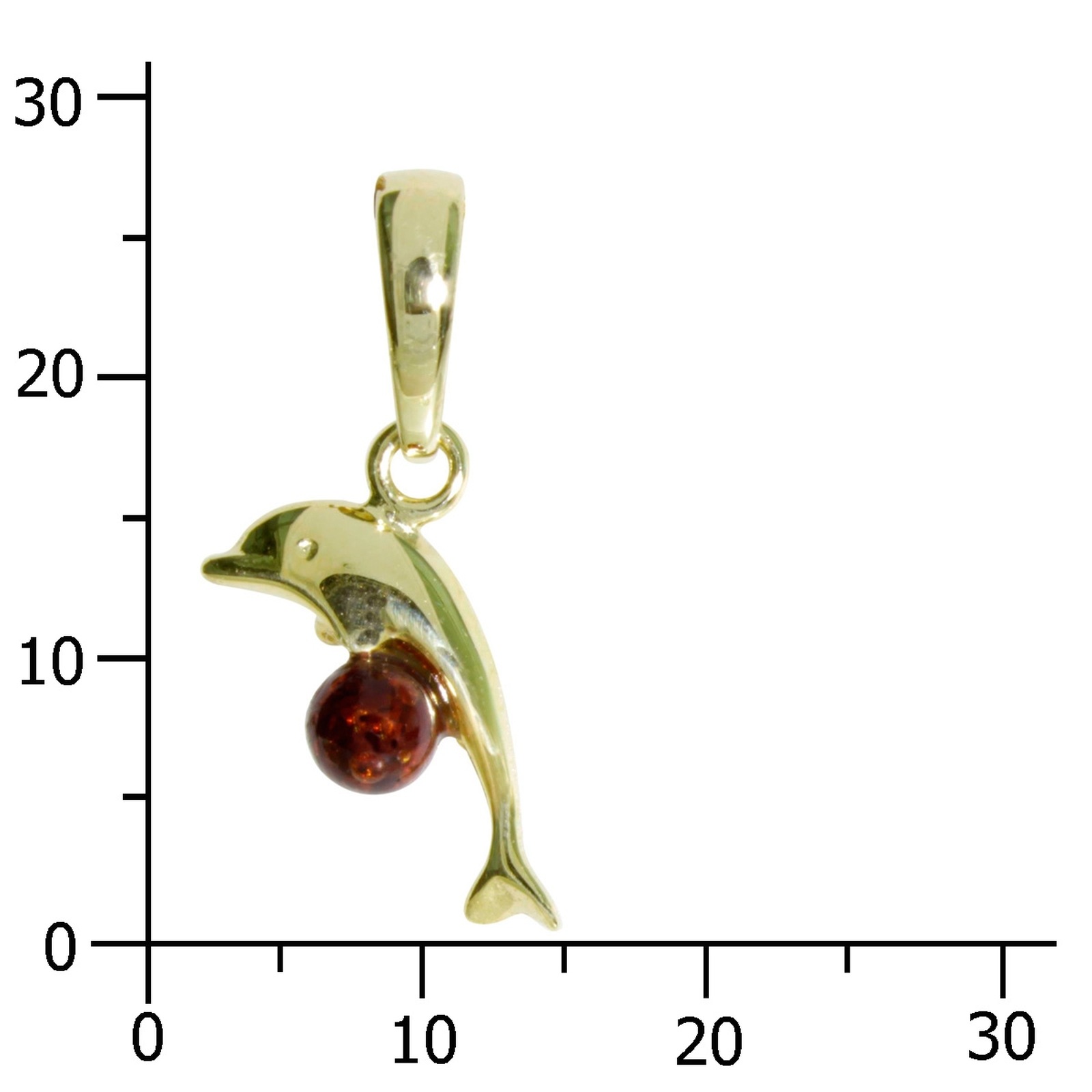 OSTSEE-SCHMUCK Kettenanhänger »- Delphin - Gold 333/000 - Bernstein«