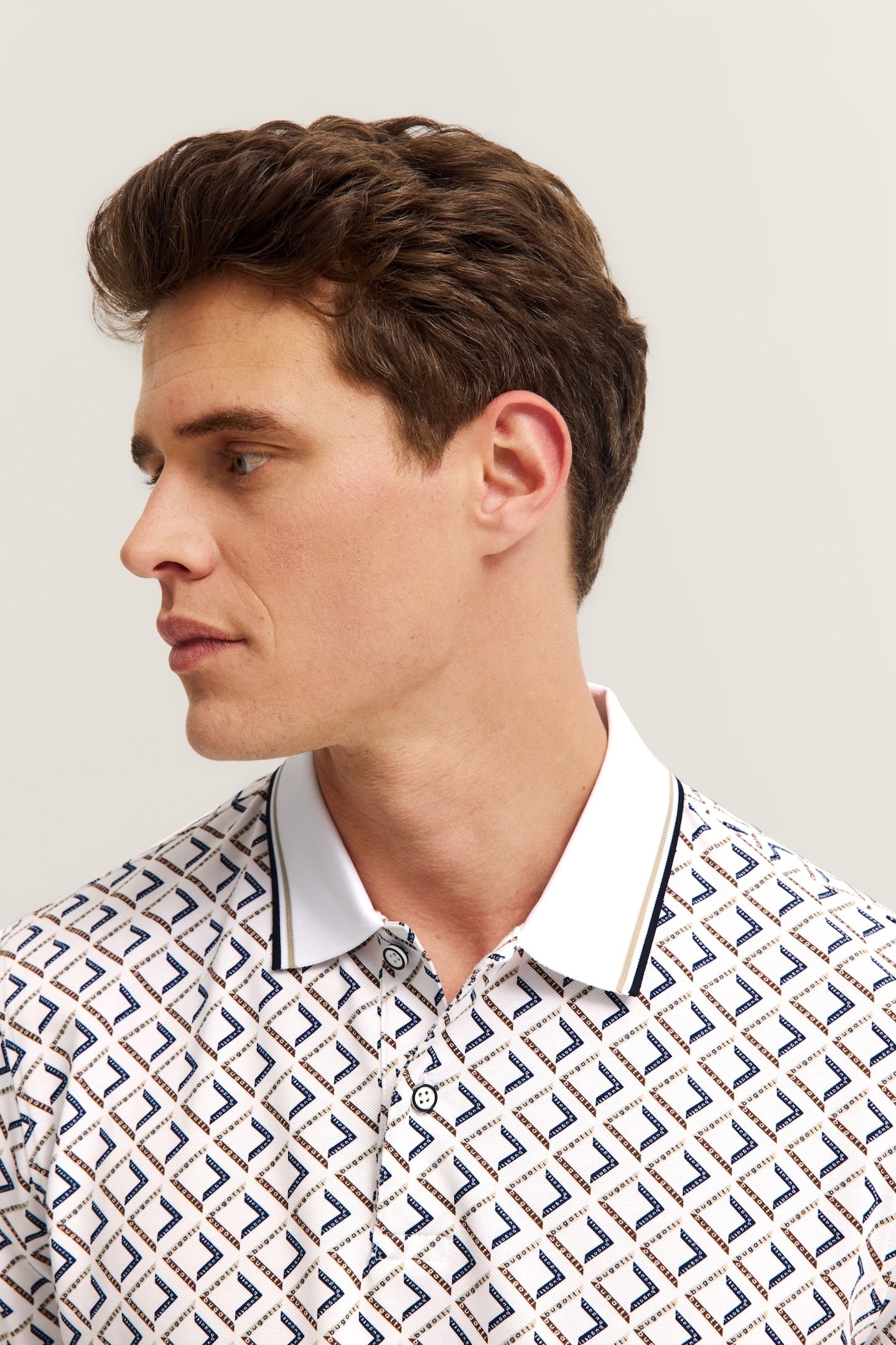 bugatti Poloshirt »Modern Fit«, mit Rauten-Muster