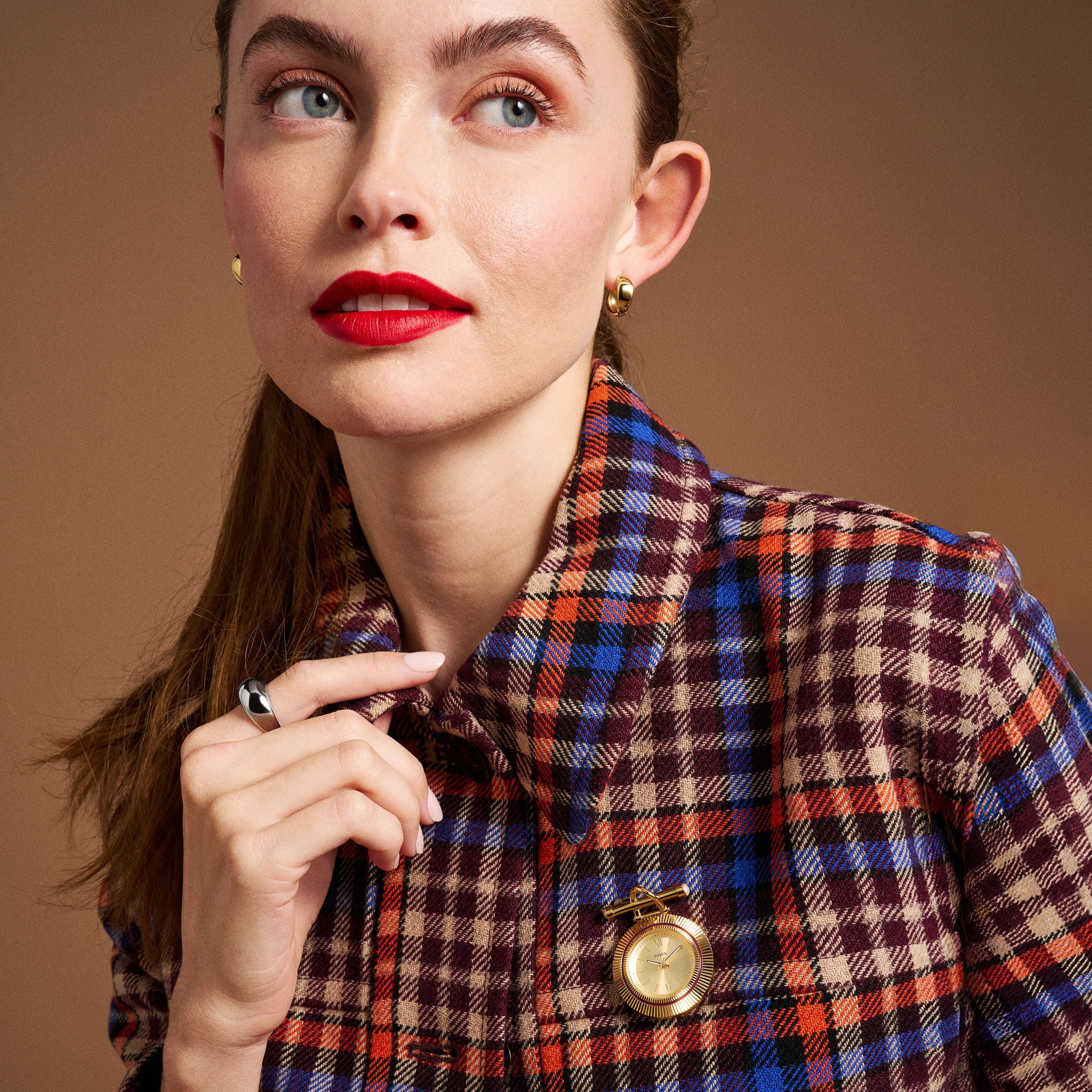 Fossil Quarzuhr »SCARLETTE«, Damenuhr, Brosche, Ansteckschmuck, ideal auch als Geschenk