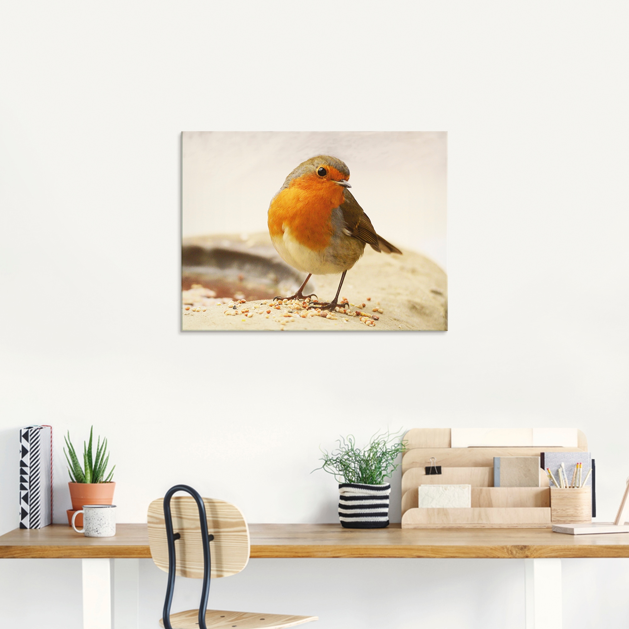 Artland Glasbild »Rotkehlchen«, Vögel, (1 St.), in verschiedenen Größen