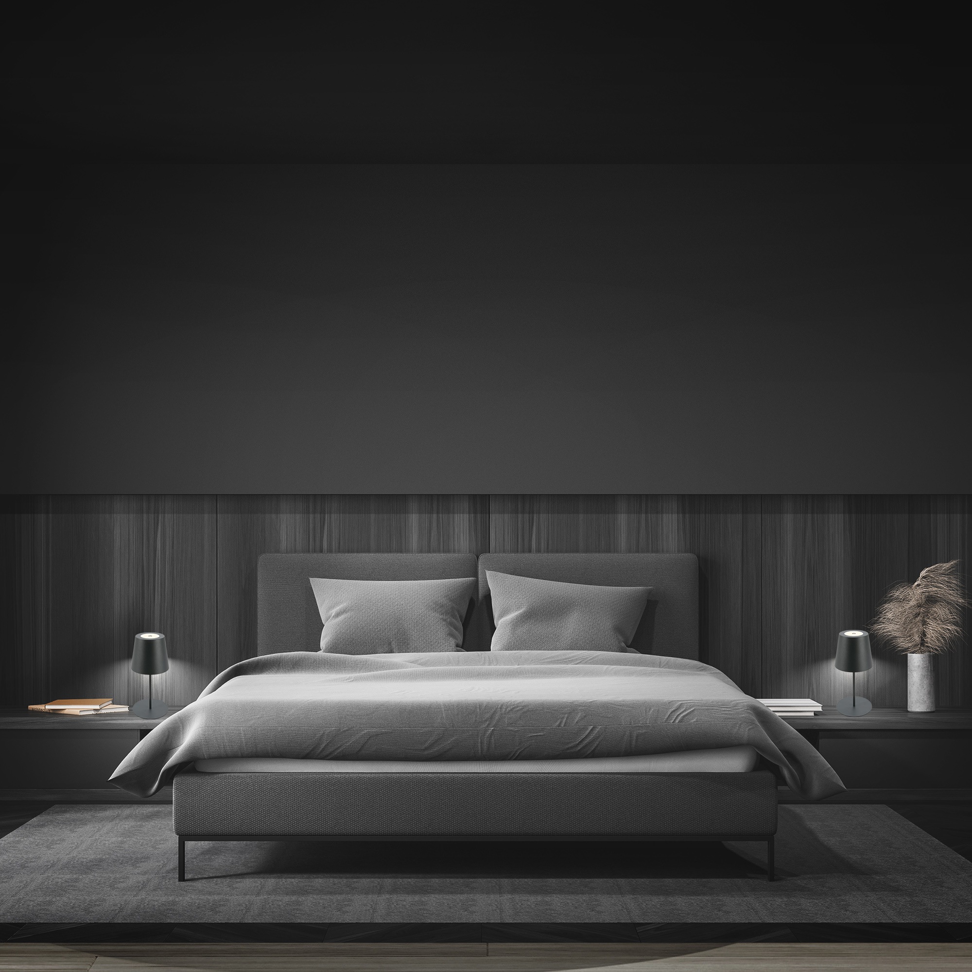 Briloner Leuchten Tischleuchte »2er Set LED Tischlampe kabellos, anthrazit« 2er Set LED Tischlampe kabellos 36x10,5 cm Anthrazit