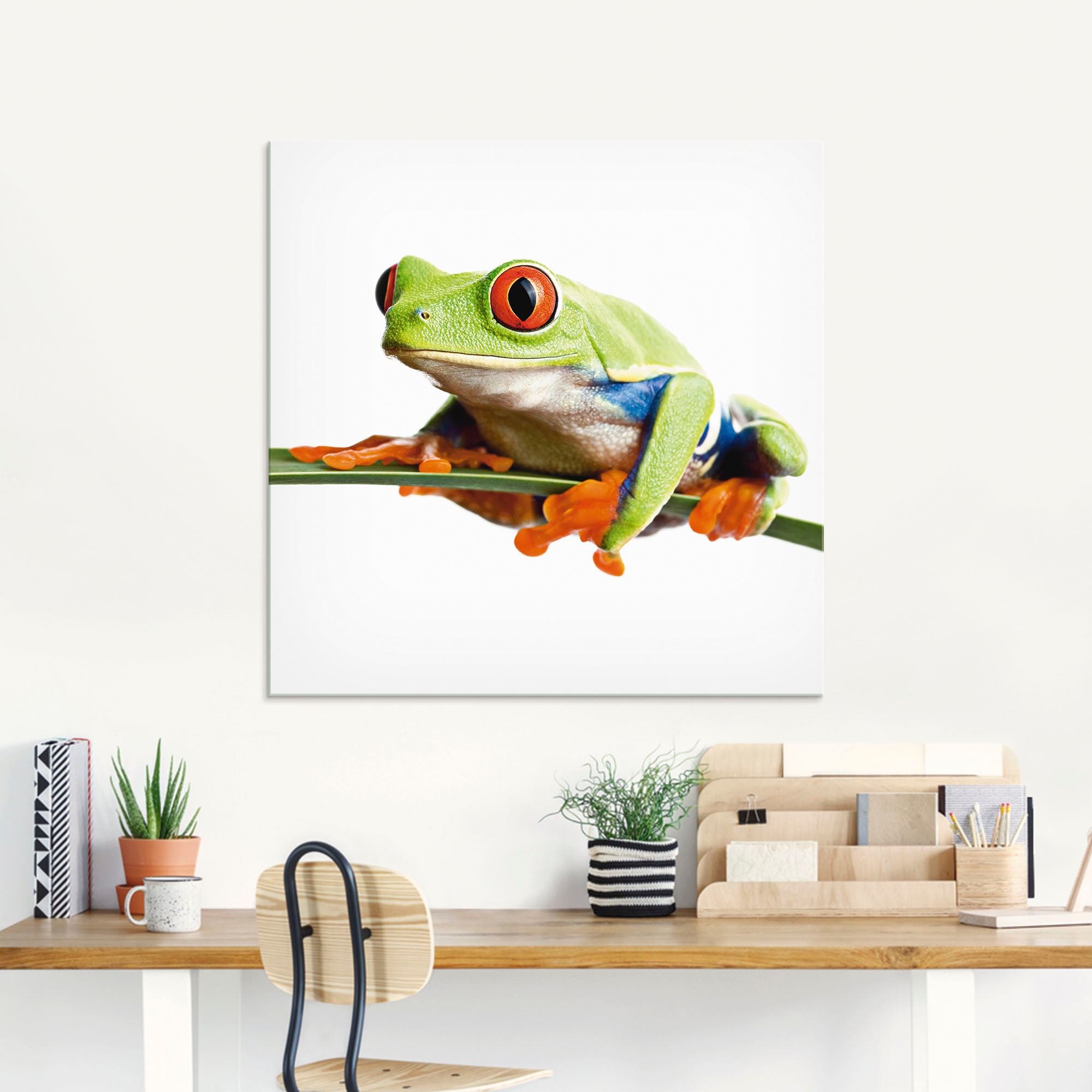 Artland Glasbild »Frosch auf einem Blatt«, Wassertiere, (1 St.), in verschiedenen Größen