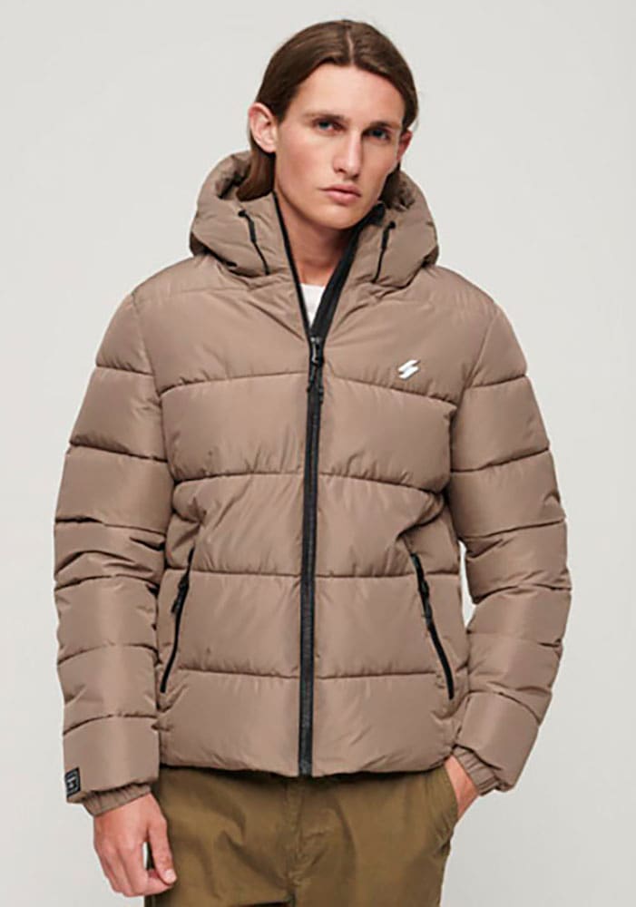 Steppjacke »HOODED SPORTS PUFFR JACKET«, mit Kapuze