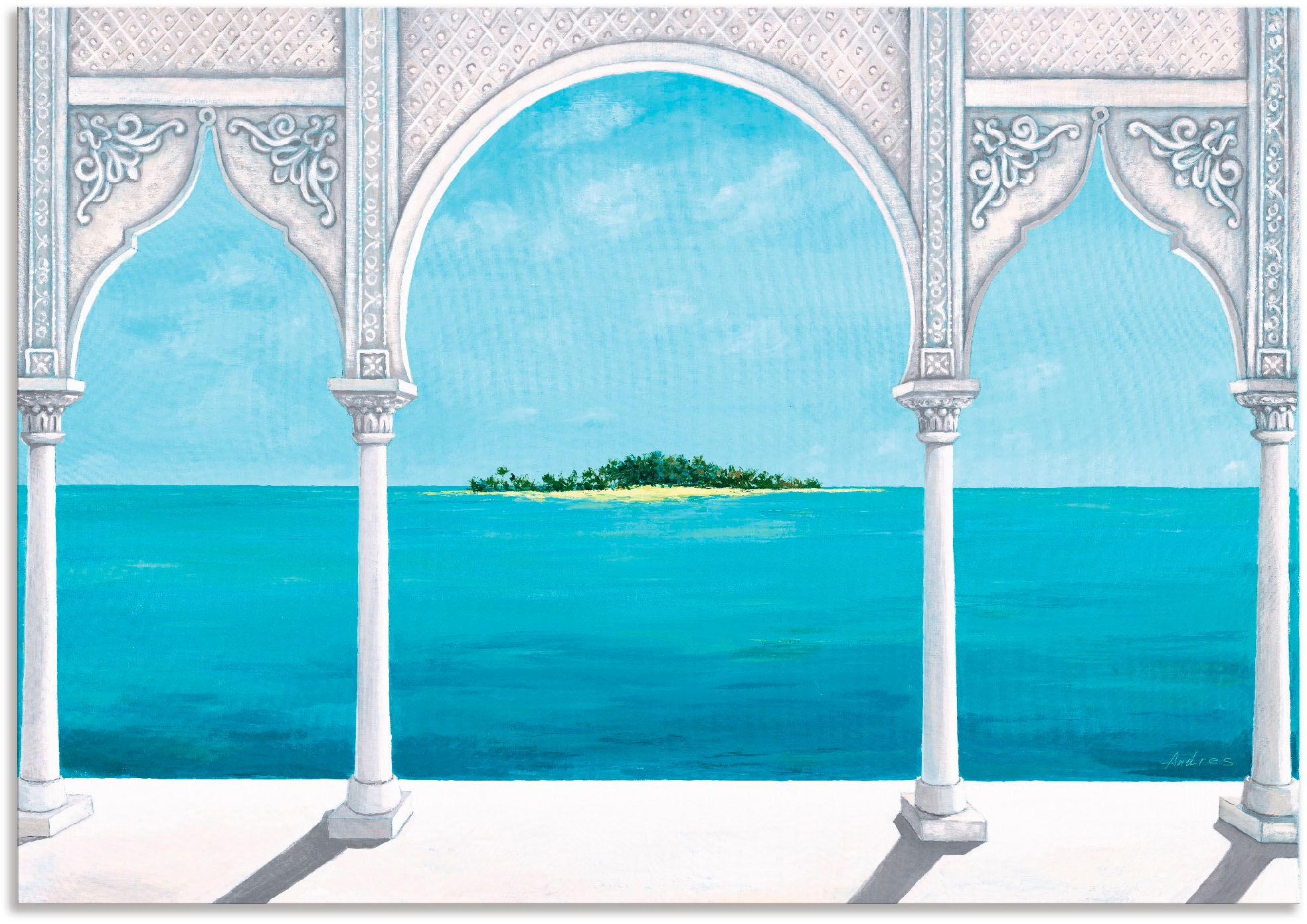 Artland Wandbild »Orientalische Karibik«, Fensterblick, (1 St.), als Alubild,  Leinwandbild, Wandaufkleber oder Poster in versch. Größen auf Raten kaufen