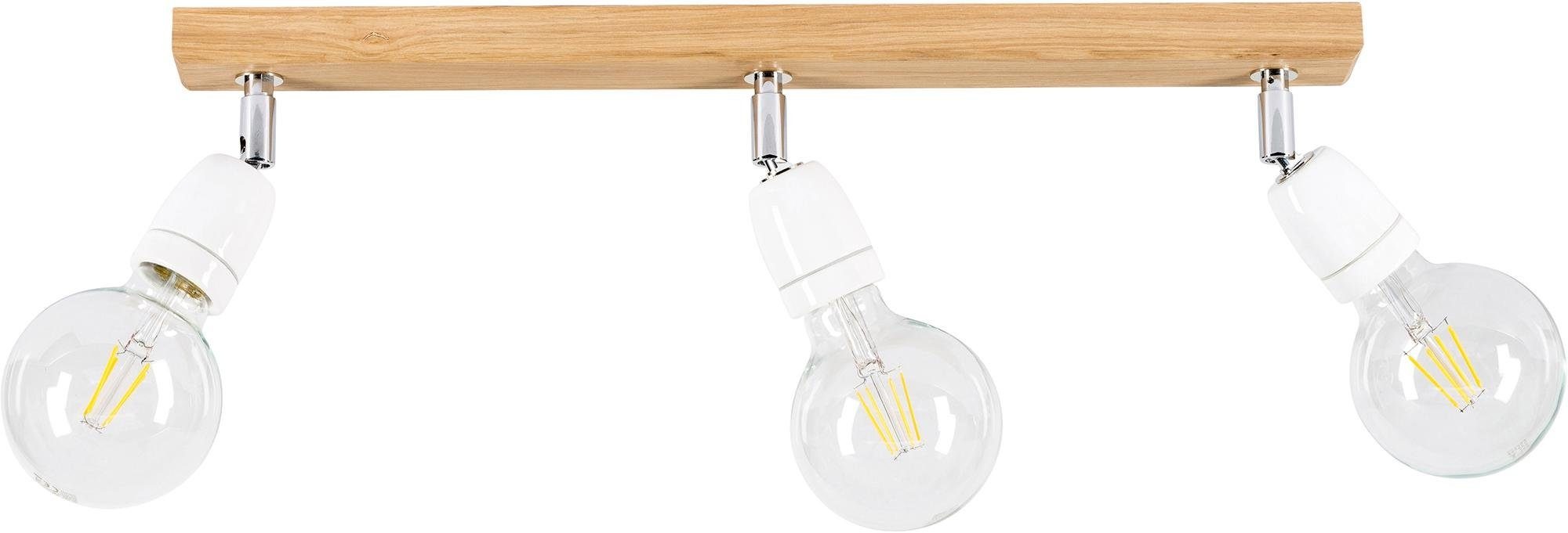 BRITOP LIGHTING Deckenleuchte 3 Flexibel Jahren »PORCIA einstellbar mit mit flammig-flammig, und Retro-Design Eichenholz, Garantie 3 | kaufen WOOD«, online XXL Porzellan