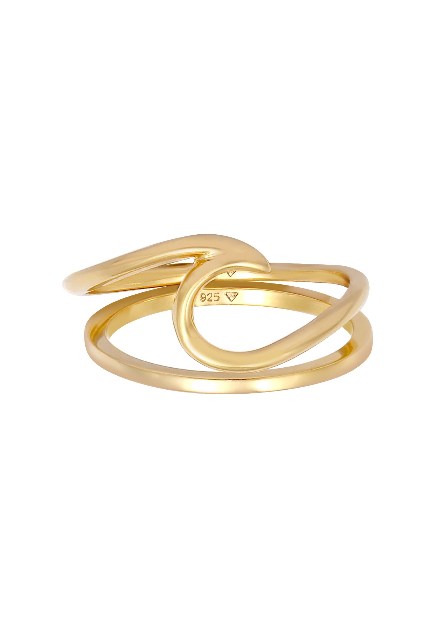 Elli Ring-Set »Ring Wellen Wave Bandring Basic Set (2 tlg) 925 Silber«
