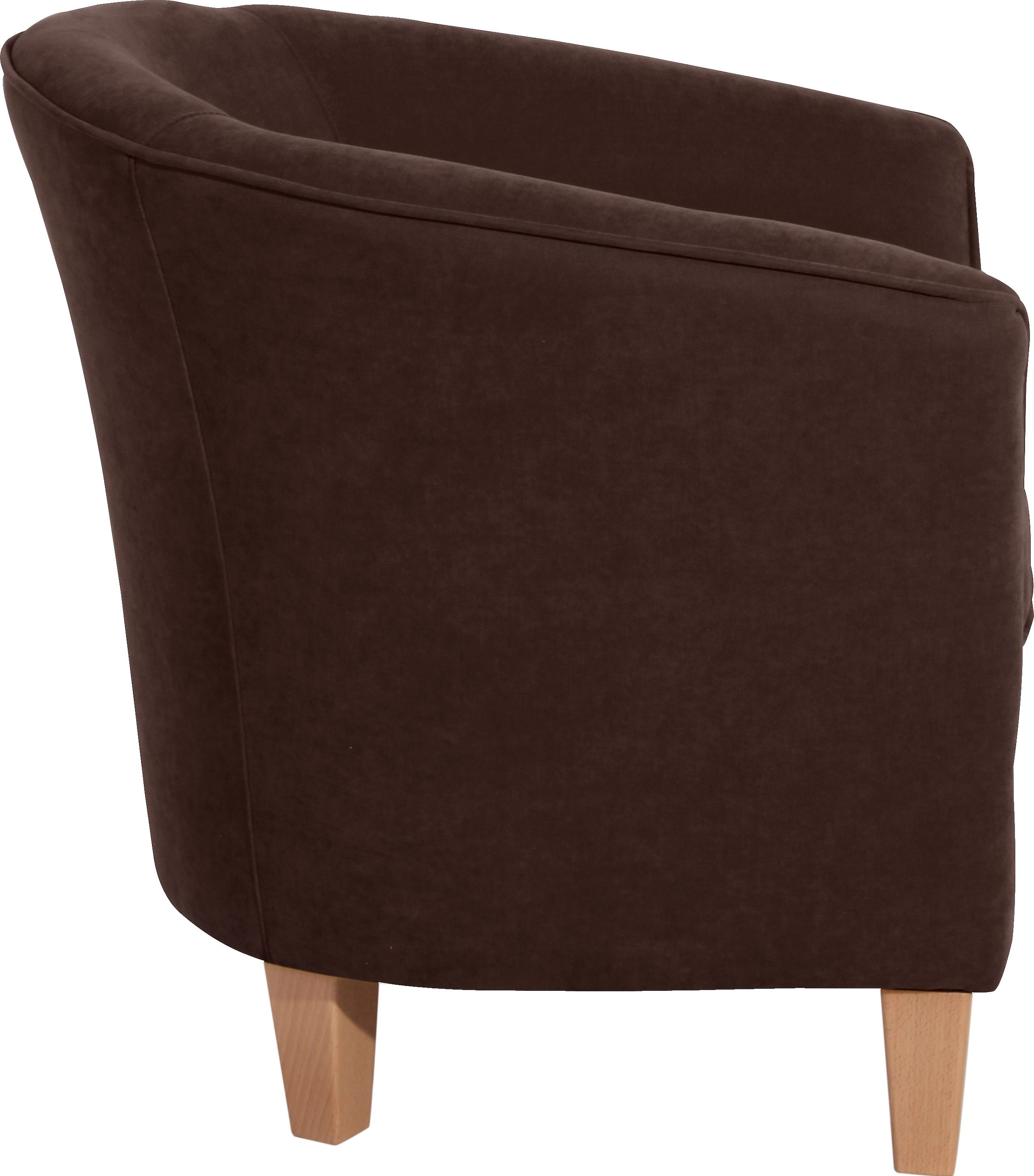 Max Winzer® Cocktailsessel »Luisa, Loungesessel«, in runder Form, mit Holzfüßen