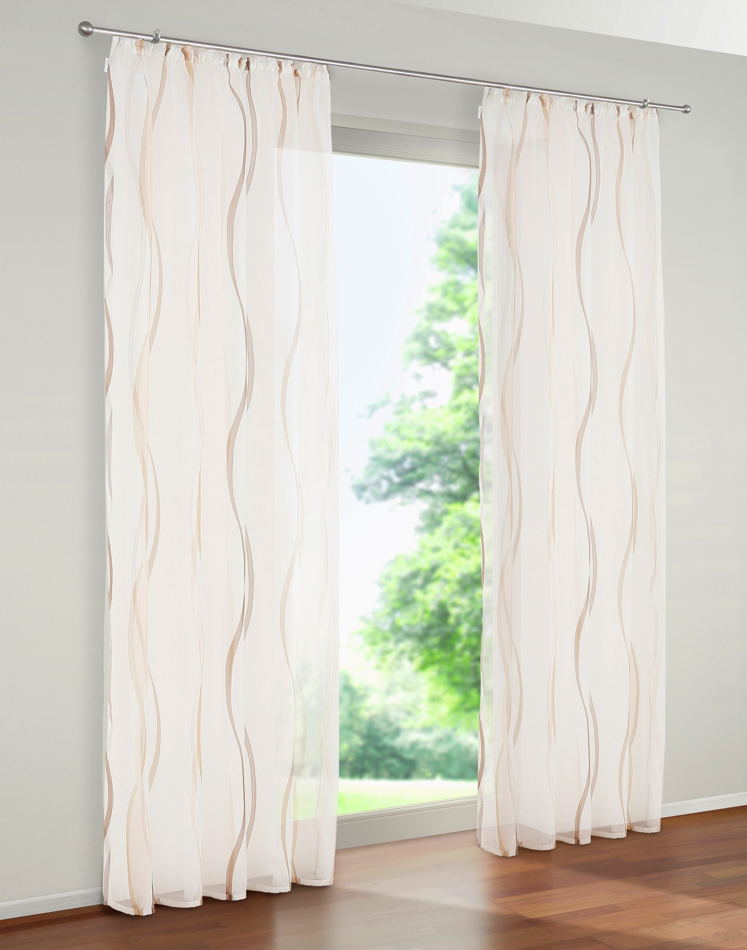 OTTO home Gardine »Dimona« Kräuselband 2 Stk. tlg. 2er-Set, Bestseller, Polyester, Wellen