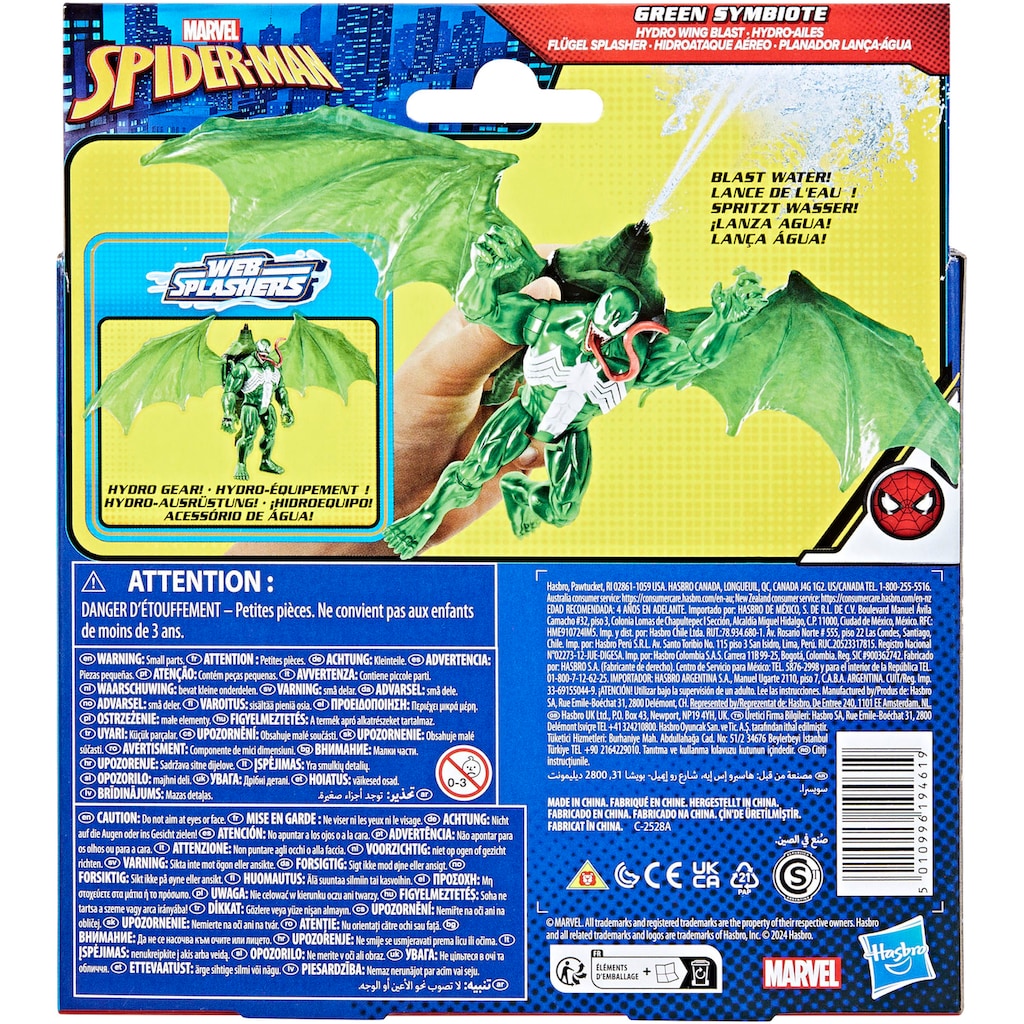 Hasbro Actionfigur »Marvel Spider-Man, Web Splashers Green Symbiote Flügel Splasher«