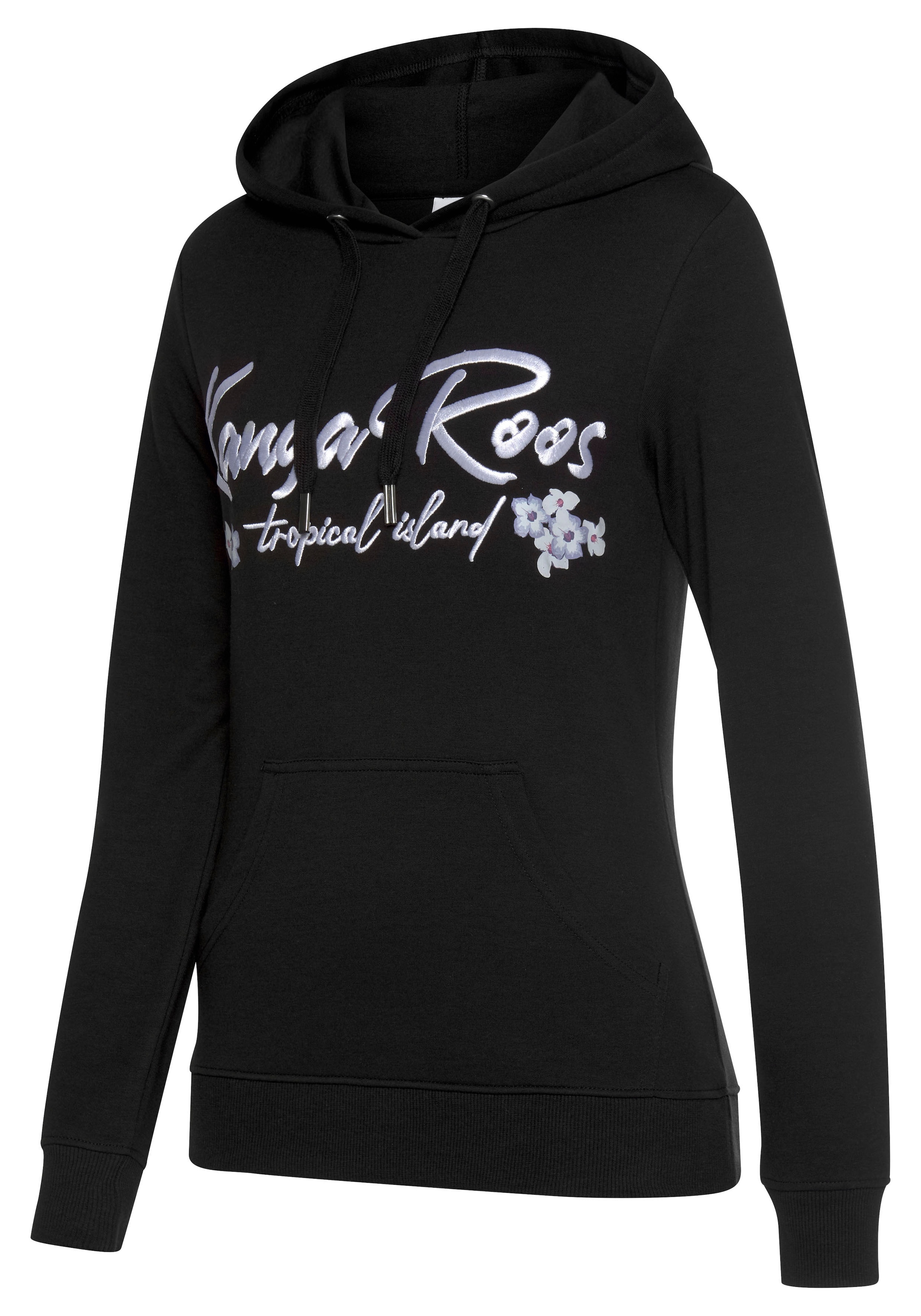 KangaROOS Kapuzensweatshirt, Mit Stickerei und Blumendruck, Loungeanzug, Hoodie