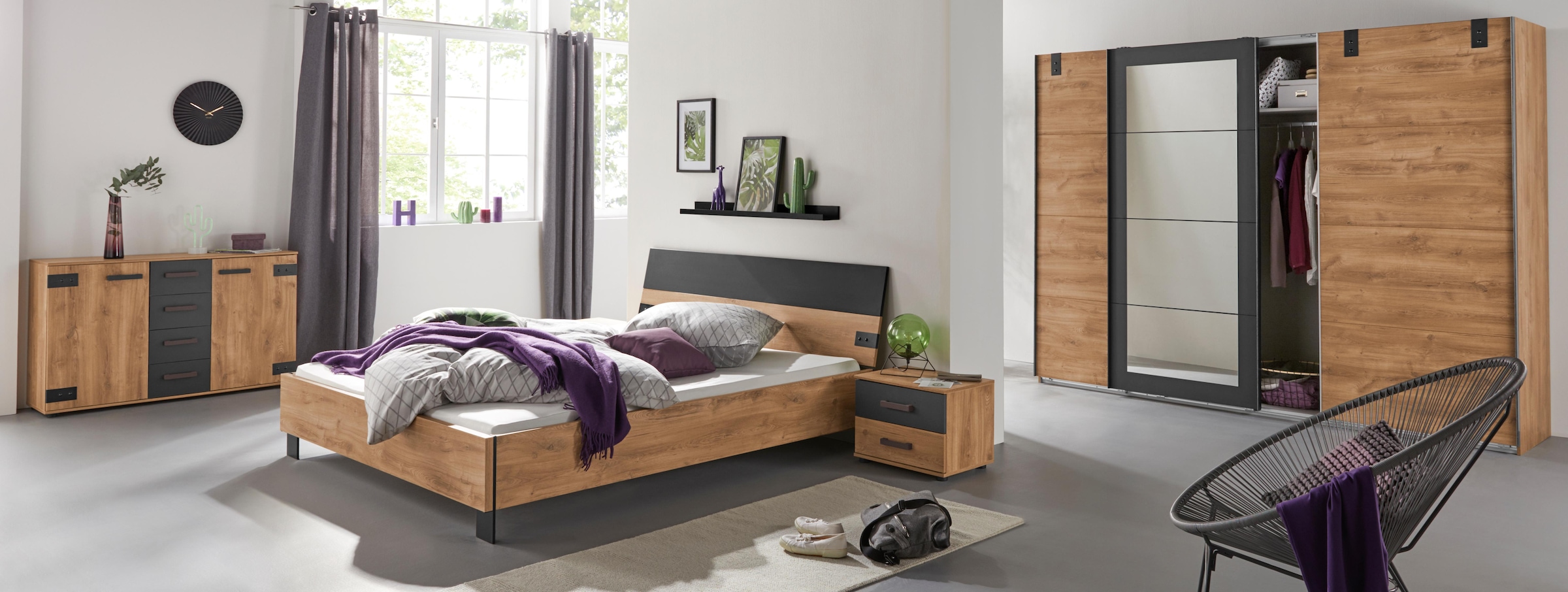 Wimex Kombikommode »Malmö, Schrank mit 2 Türen und 4 Schubladen, Made in Germany«, im rusikaler look, Industrial Design, 130x41x83cm