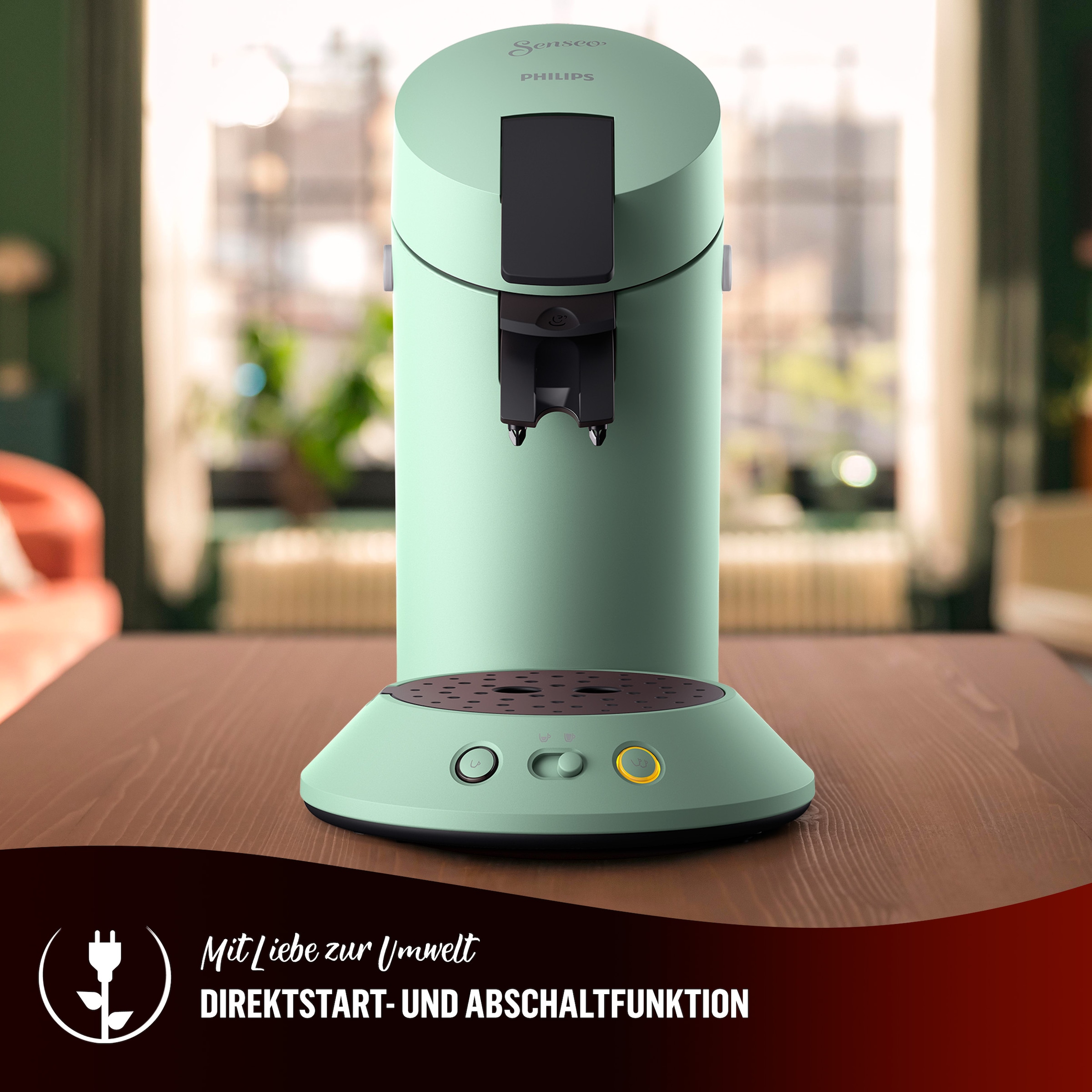 Philips Senseo Kaffeepadmaschine »Original Plus CSA210/60, mit zwei Kaffee-Einstellungen«, aus 28% rec. Plastik, inkl. Gratis-Zugabe (Wert 5 € UVP)