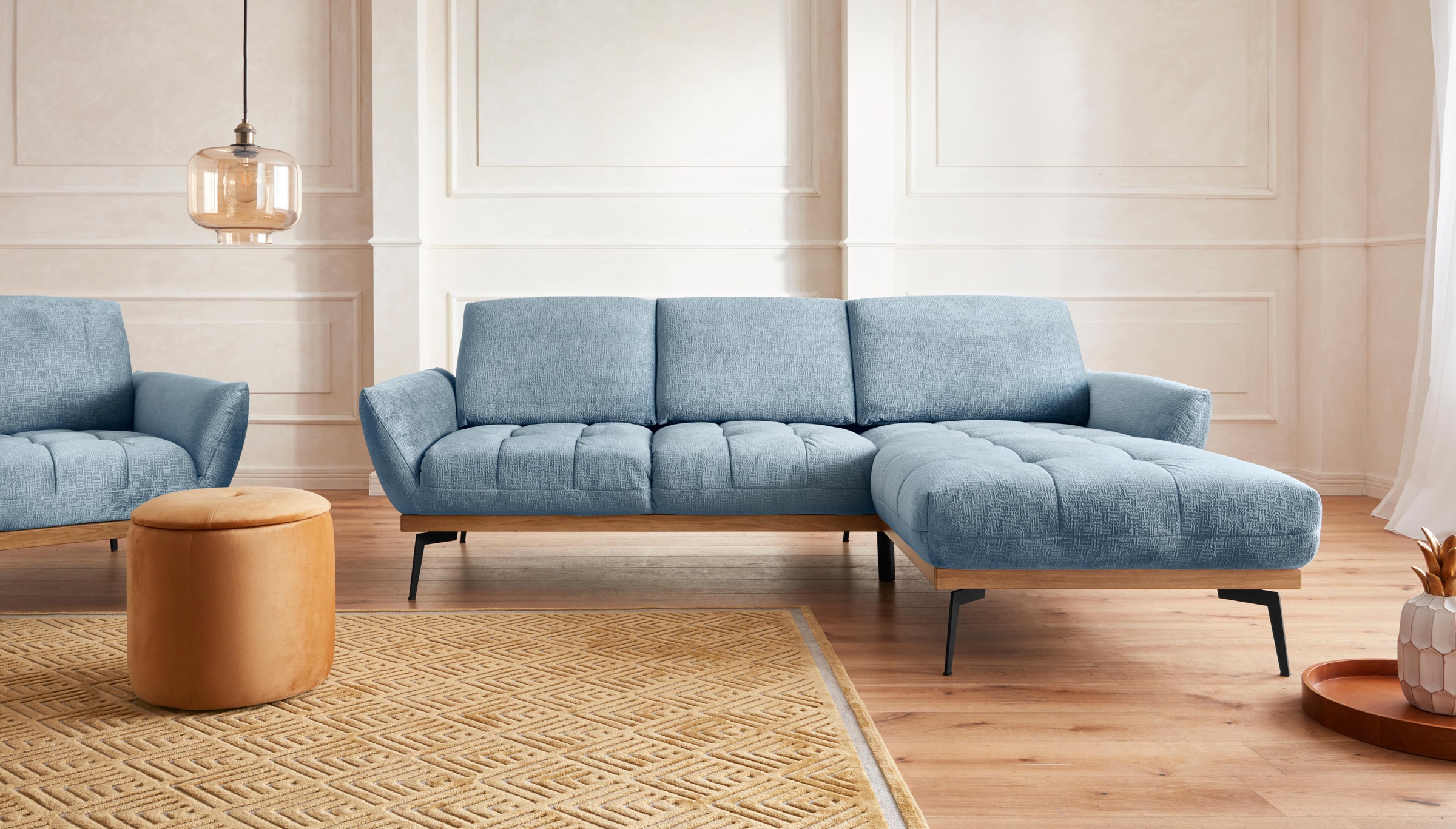 Guido Maria Kretschmer Home&Living Ecksofa »Palíc, inkl. Rückenverstellung, bequem, elegant, Breite 245cm, L-Form«