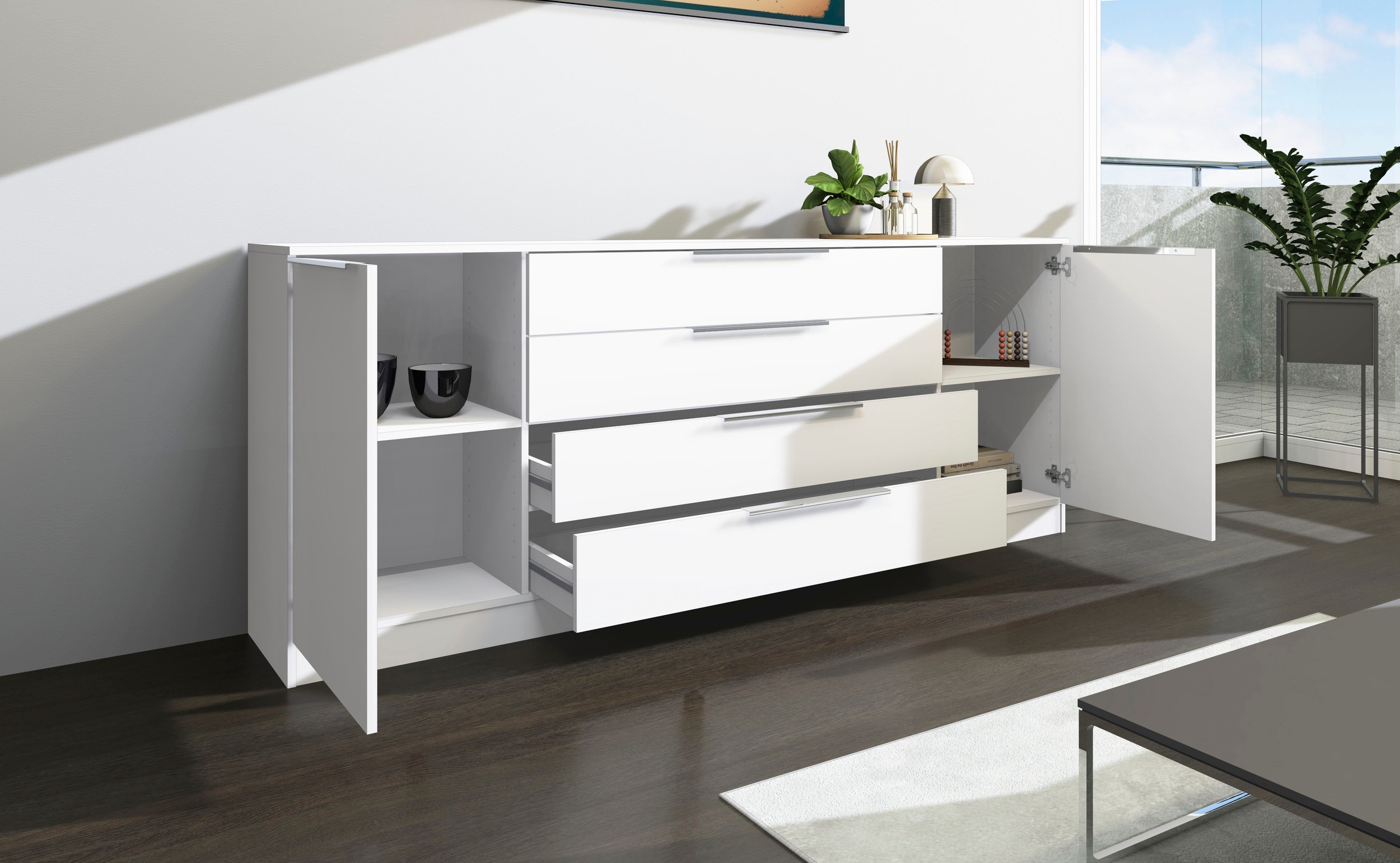 borchardt Möbel Kommode »Oliva«, Breite 200 cm, mit 4 Schubkästen