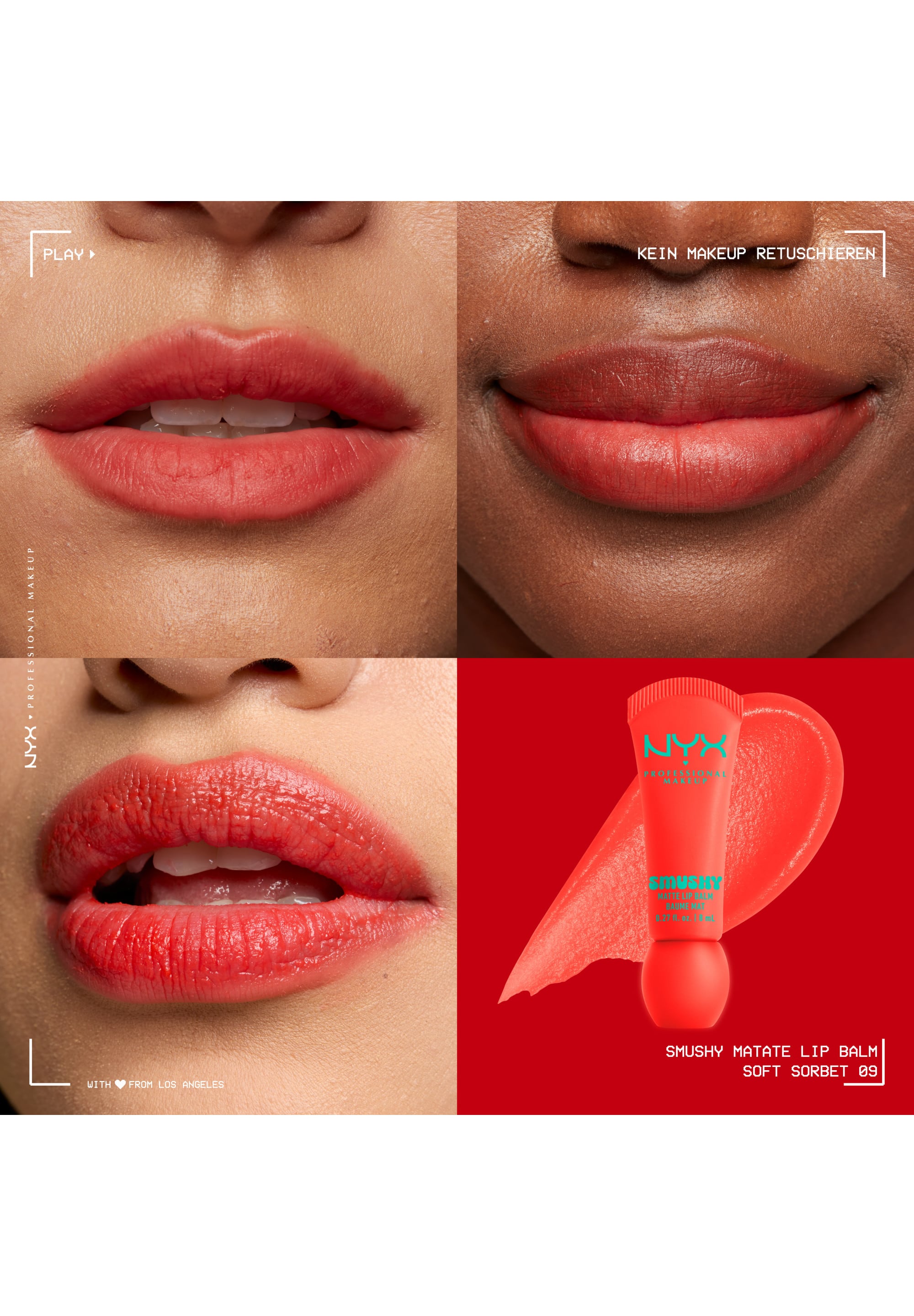 NYX Lippenbalsam »NYX Professional Makeup Smushy Matte Lip Balm« jeder der Farbtöne hat einen einzigartigen, süßen Duft