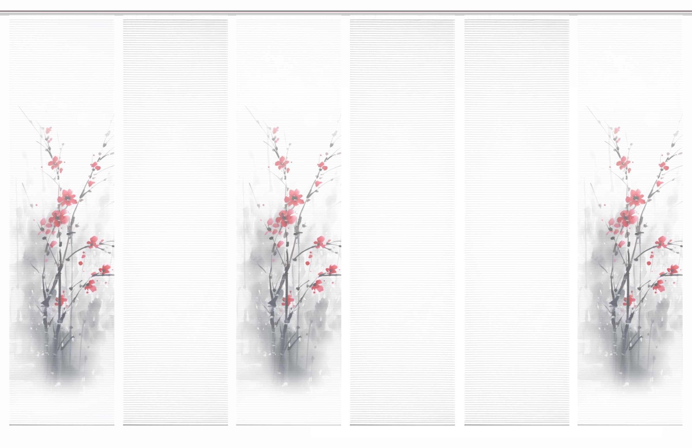 HOME in green Schiebegardine »BELMIRA« Paneelwagen 6 Stk. tlg. SET DIGITALDRUCK,BAMBUSOPTIK RECYCELT