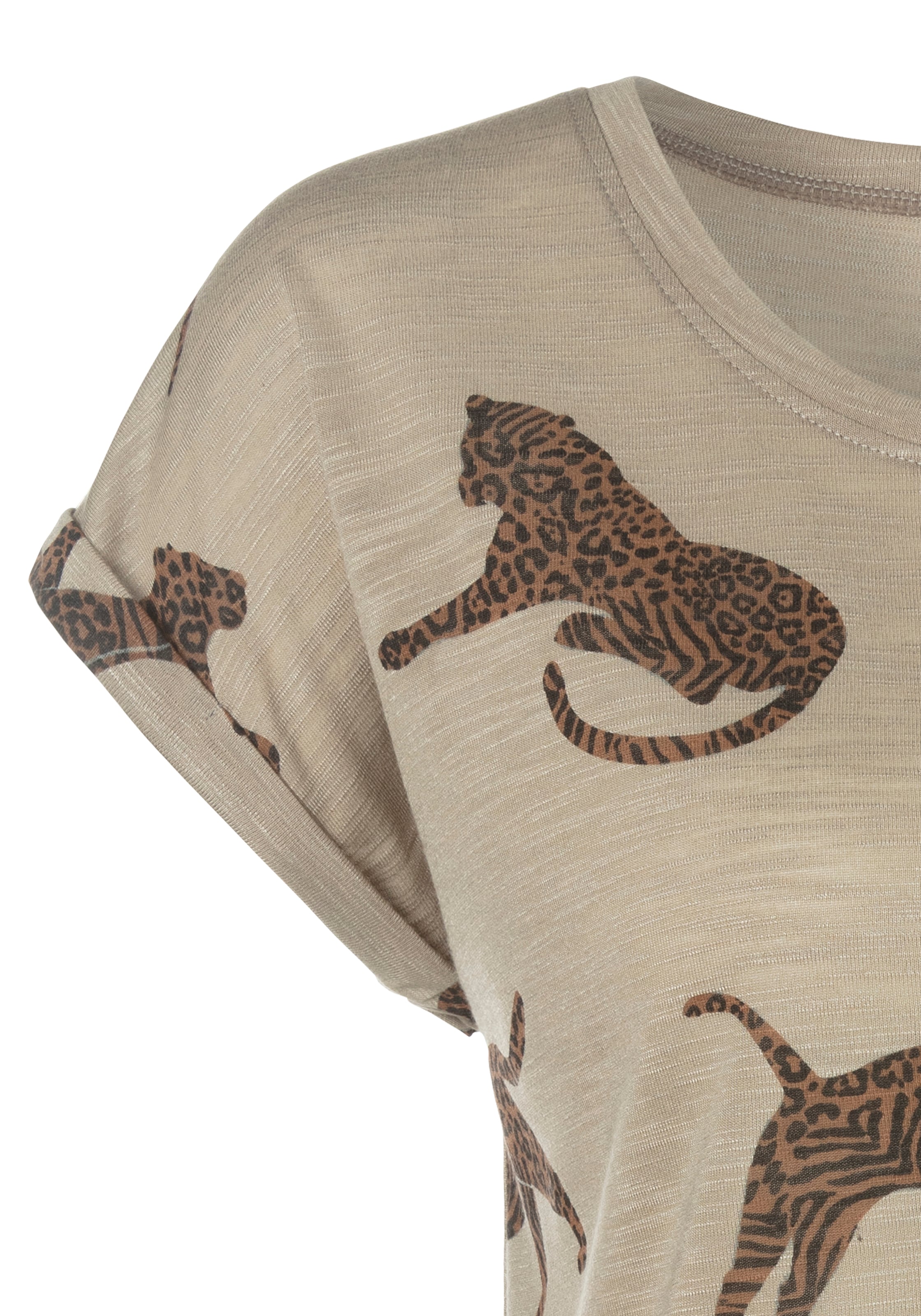LASCANA T-Shirt »mit Leoparden-Motiv«, aus weicher Viskose-Qualität